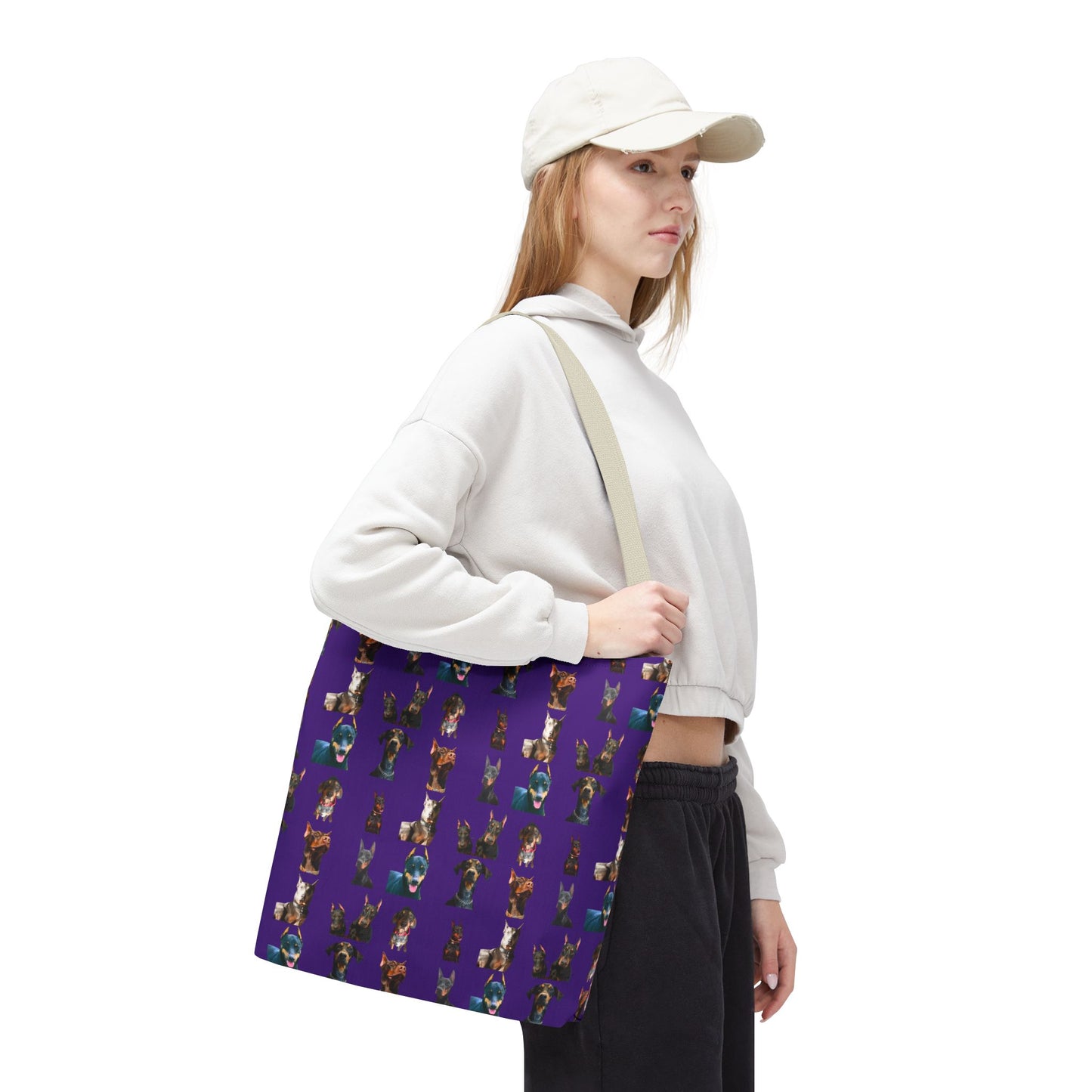 Edition 4 Doberman Model Pattern Purple Tote Bag