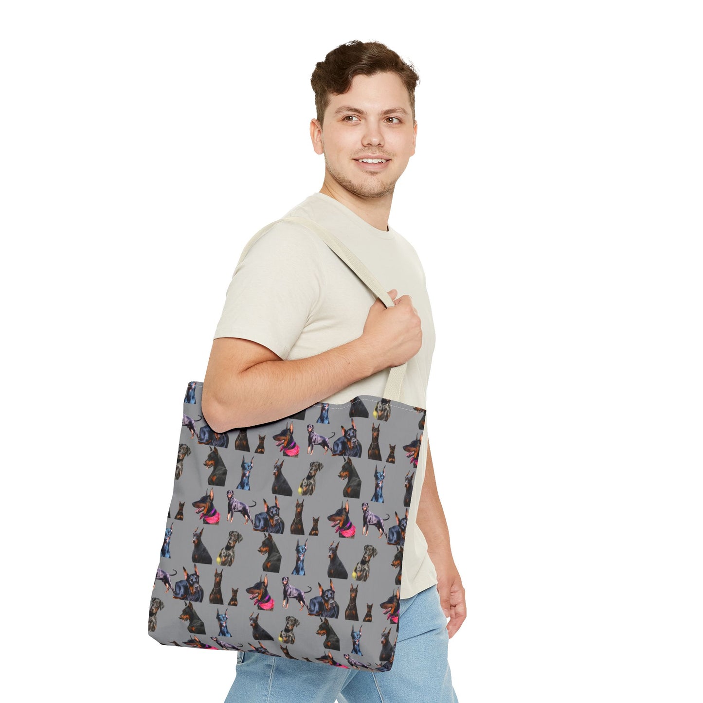 Edition 7 Doberman Model Pattern Gray Tote Bag