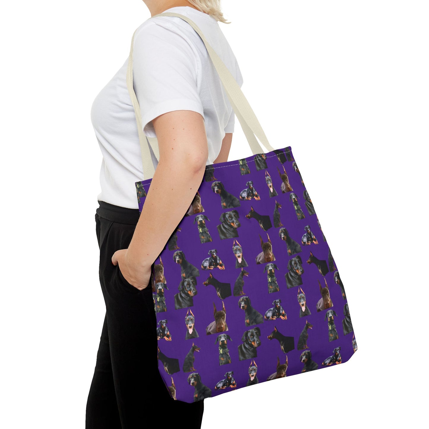 Edition 6 Doberman Model Pattern Purple Tote Bag