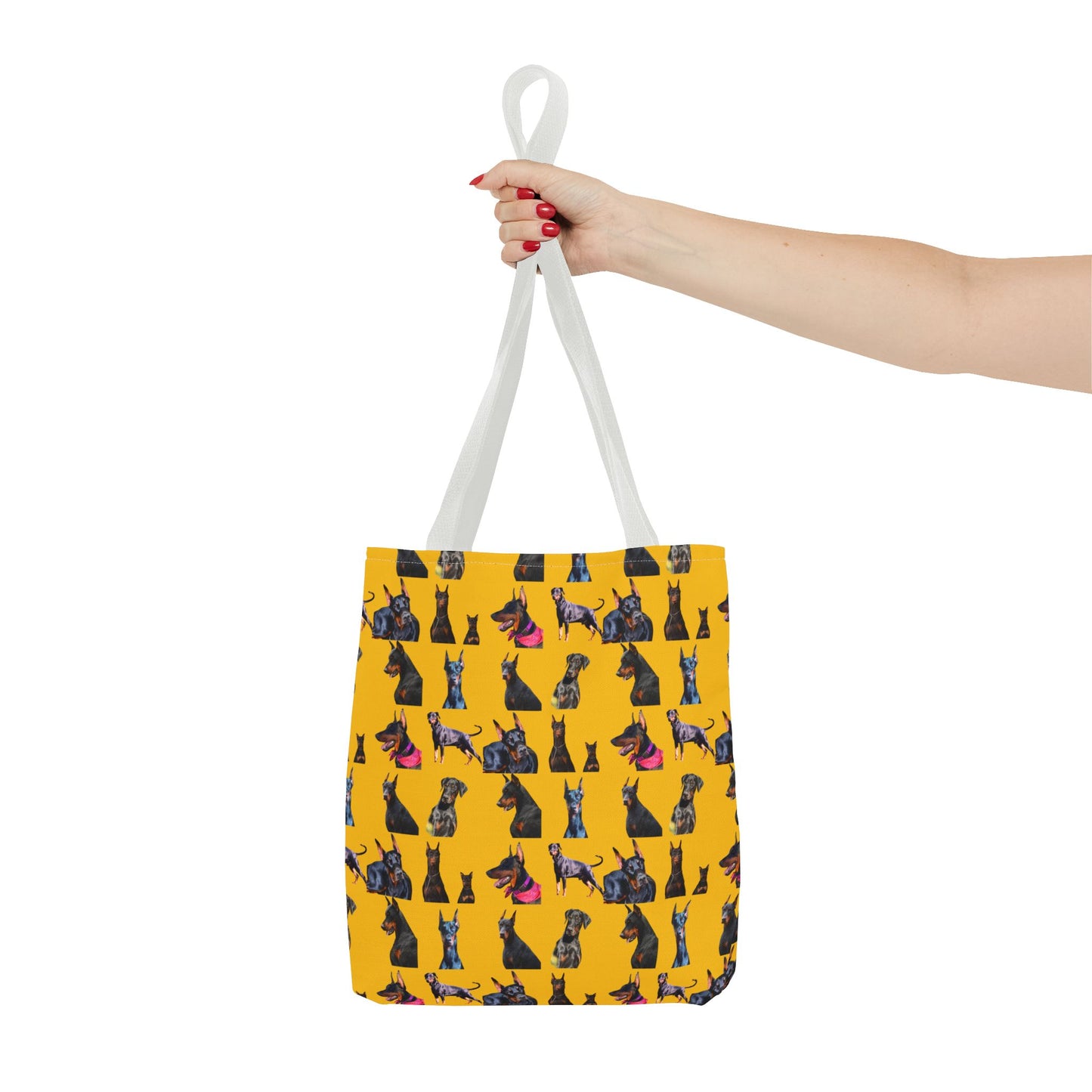 Edition 7 Doberman Model Pattern Yellow Tote Bag