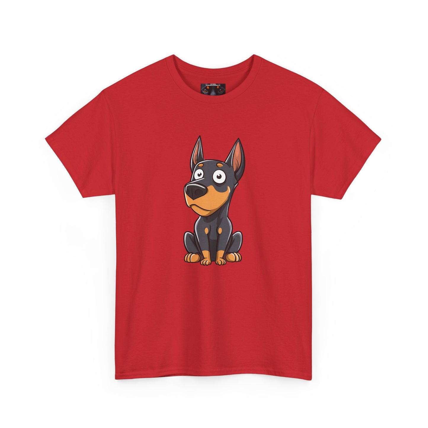 Cartoon Doberman 2 Private Lable Unisex Heavy Cotton Tee