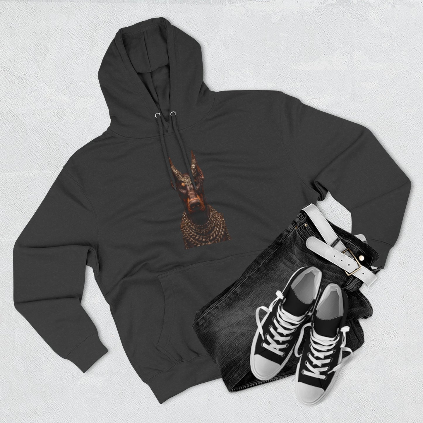 Doberman Goat 4 Fleece Hoodie