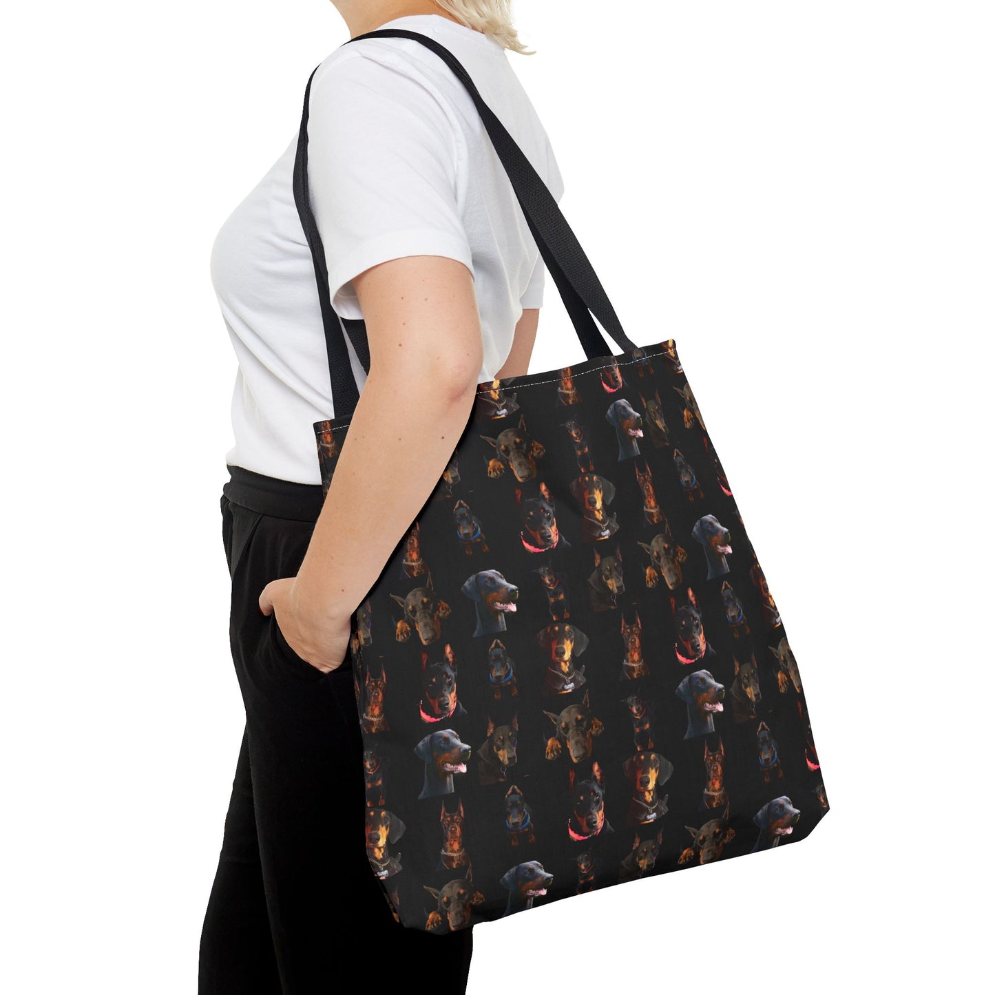 Edition 2 Doberman Model Pattern Black Tote Bag