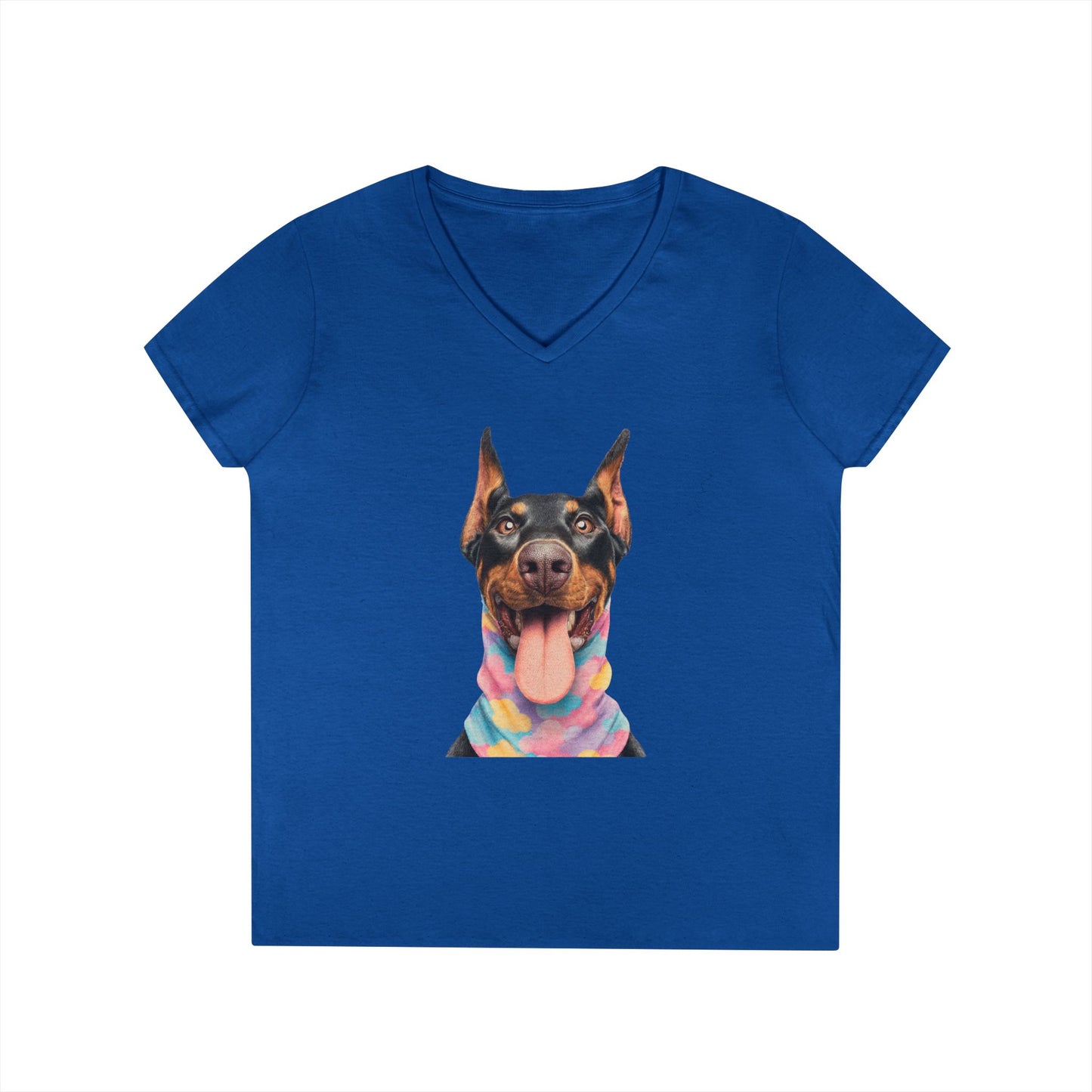 Doberman 1 V-Neck Tee Shirt for Women