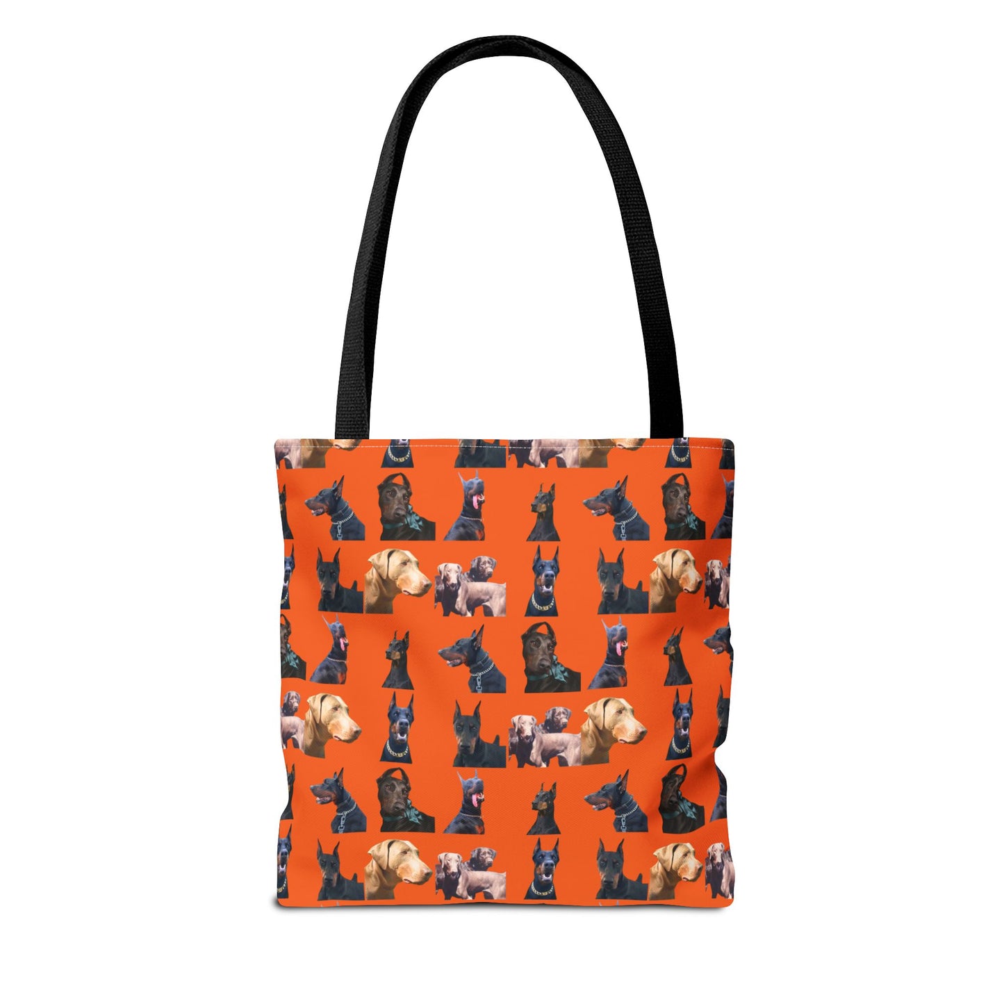 Edition 8 Doberman Model Pattern Orange Tote Bag