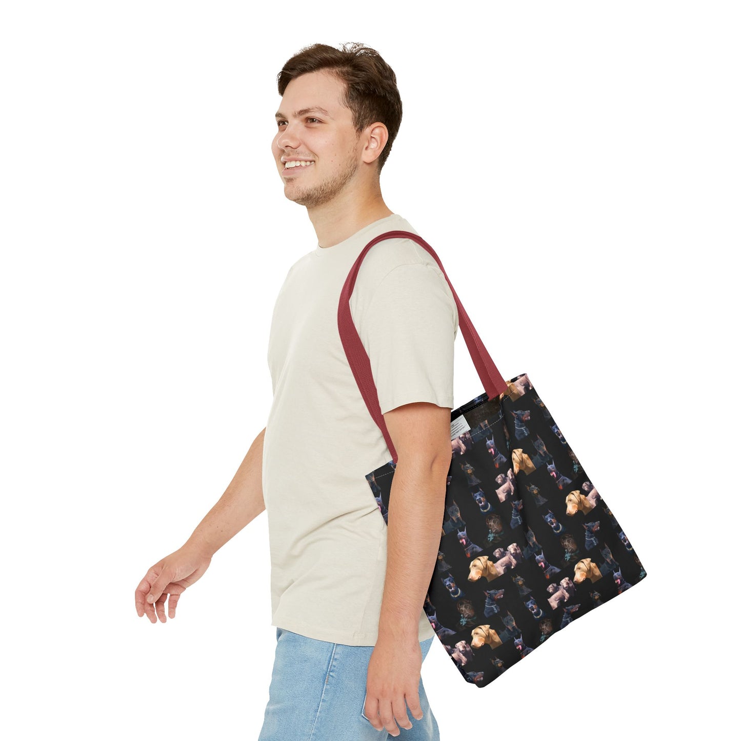 Edition 8 Doberman Model Pattern Black Tote Bag