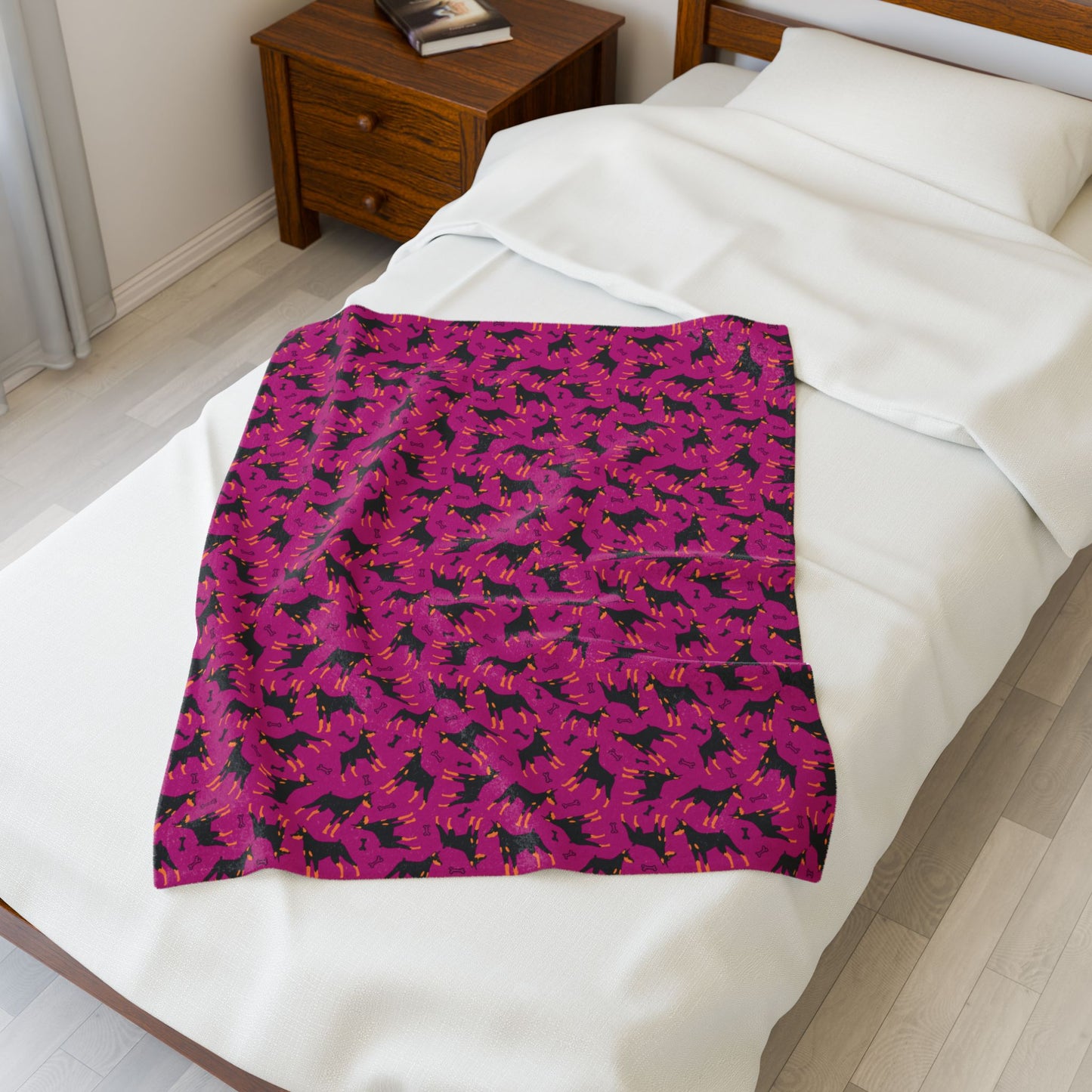 Pink AOP Velveteen Plush Blanket