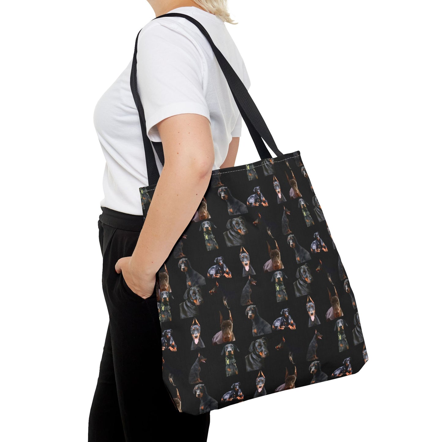 Edition 6 Doberman Model Pattern Black Tote Bag