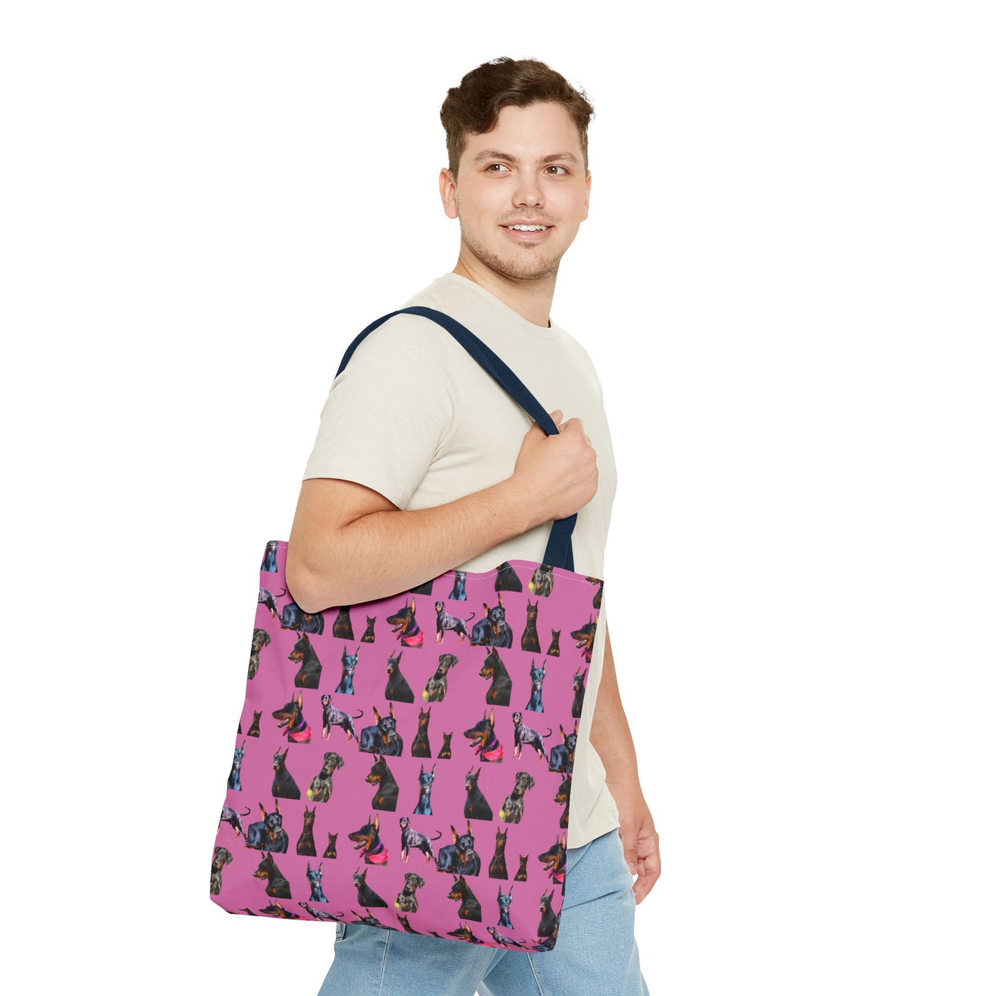 Edition 7 Doberman Model Pattern Light Pink Tote Bag
