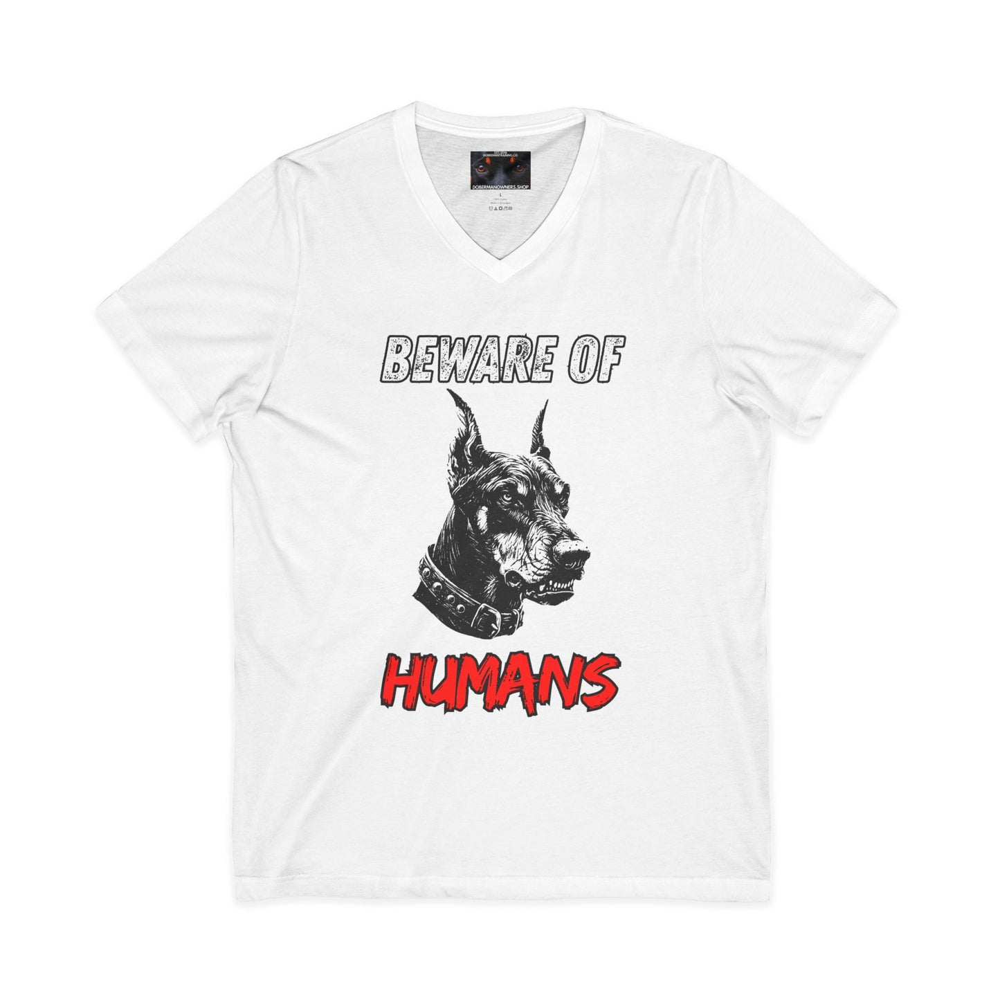 Beware 3 Private Label Unisex Jersey Short Sleeve V-Neck Tee