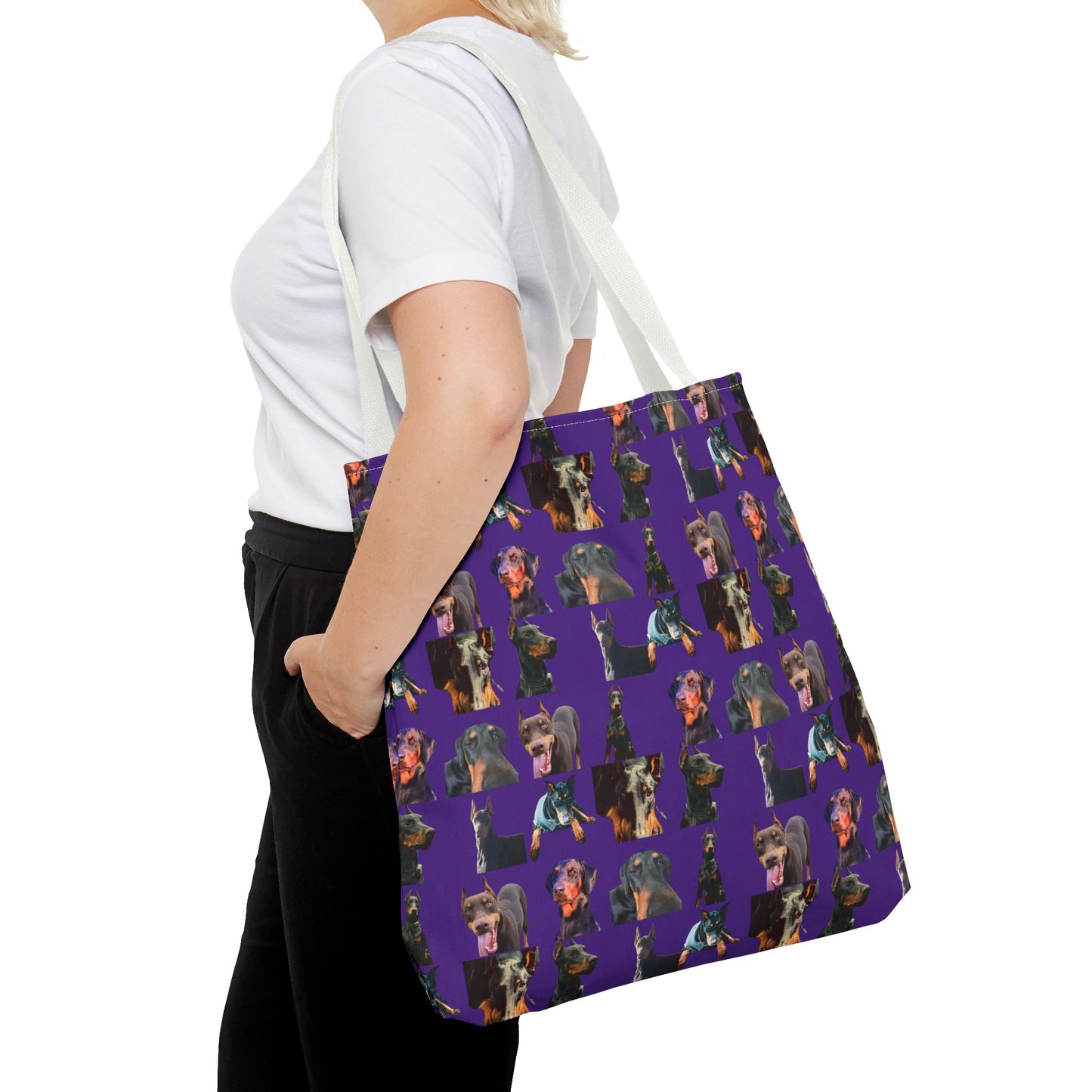 Edition 3 Doberman Model Pattern Purple Tote Bag