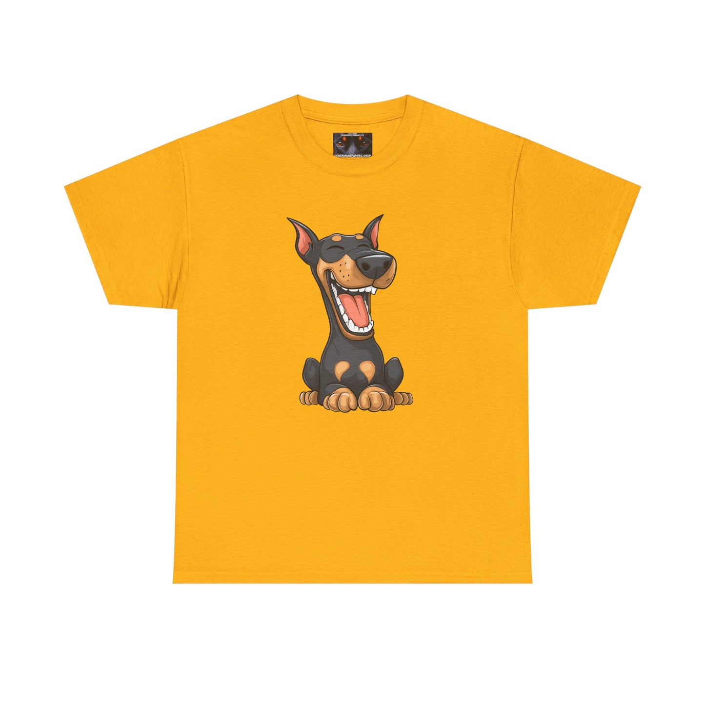 Cartoon Doberman 3 Private Lable Unisex Heavy Cotton Tee