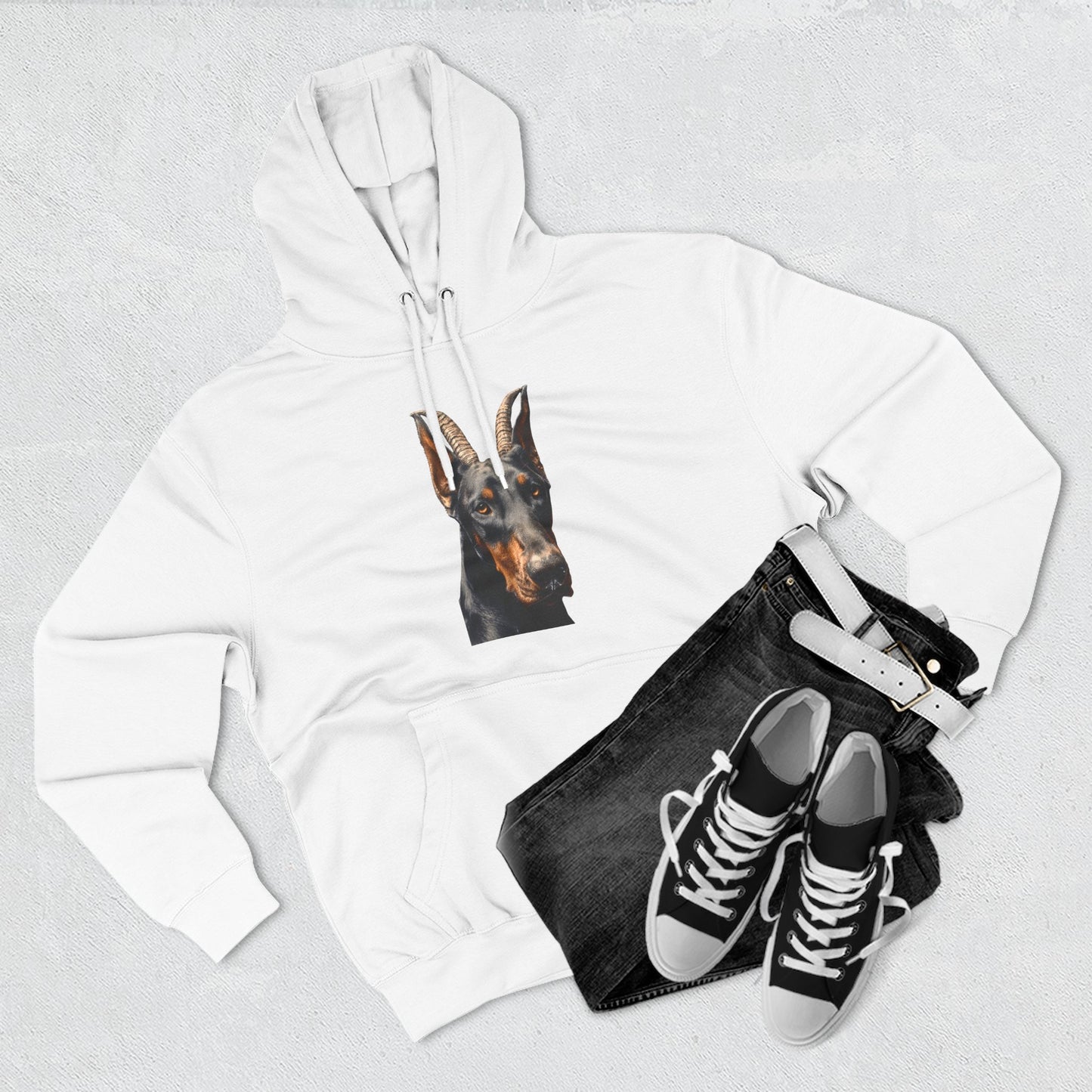 Doberman Goat 2 Fleece Hoodie