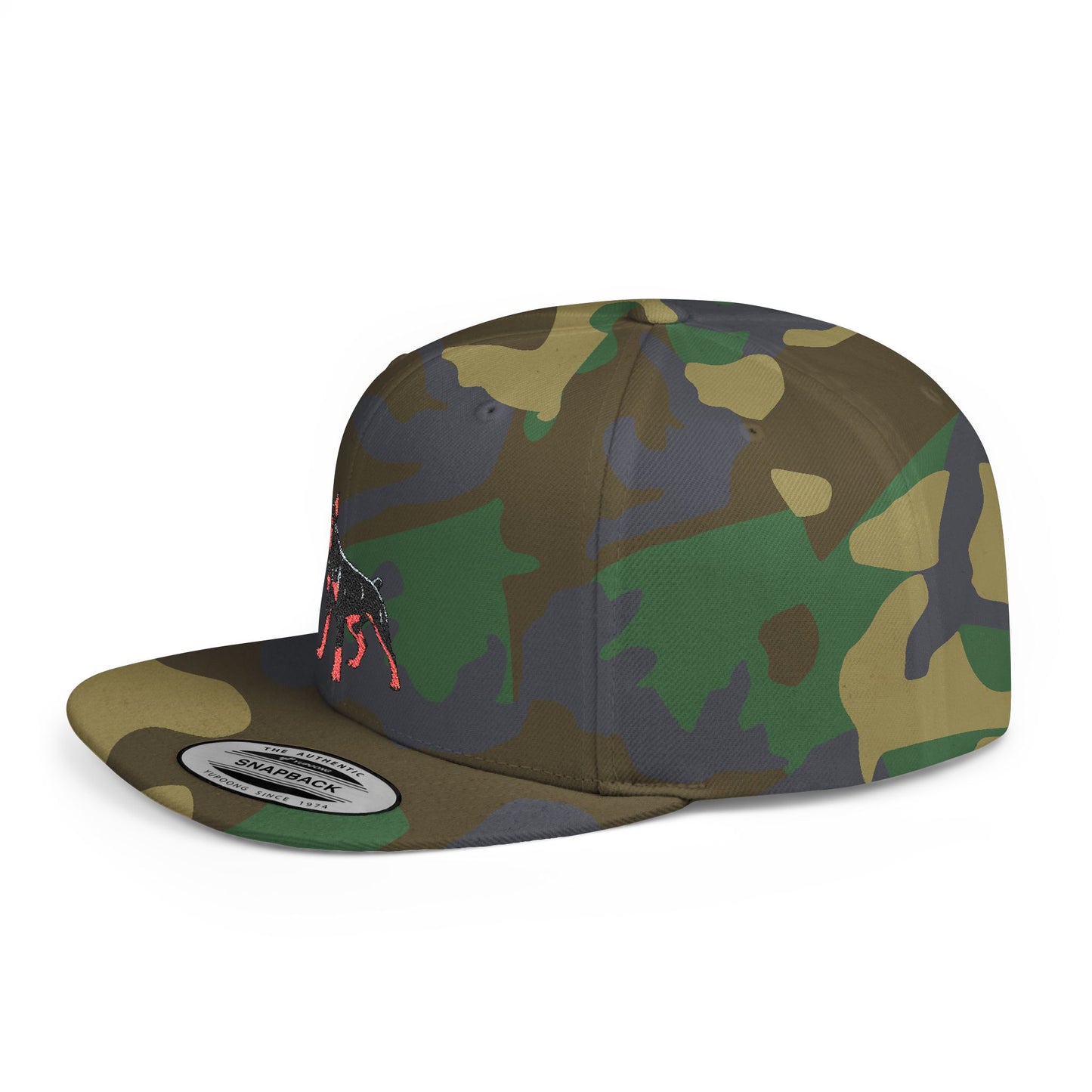 Doberman 1 Embroidered Flat Bill Snapback