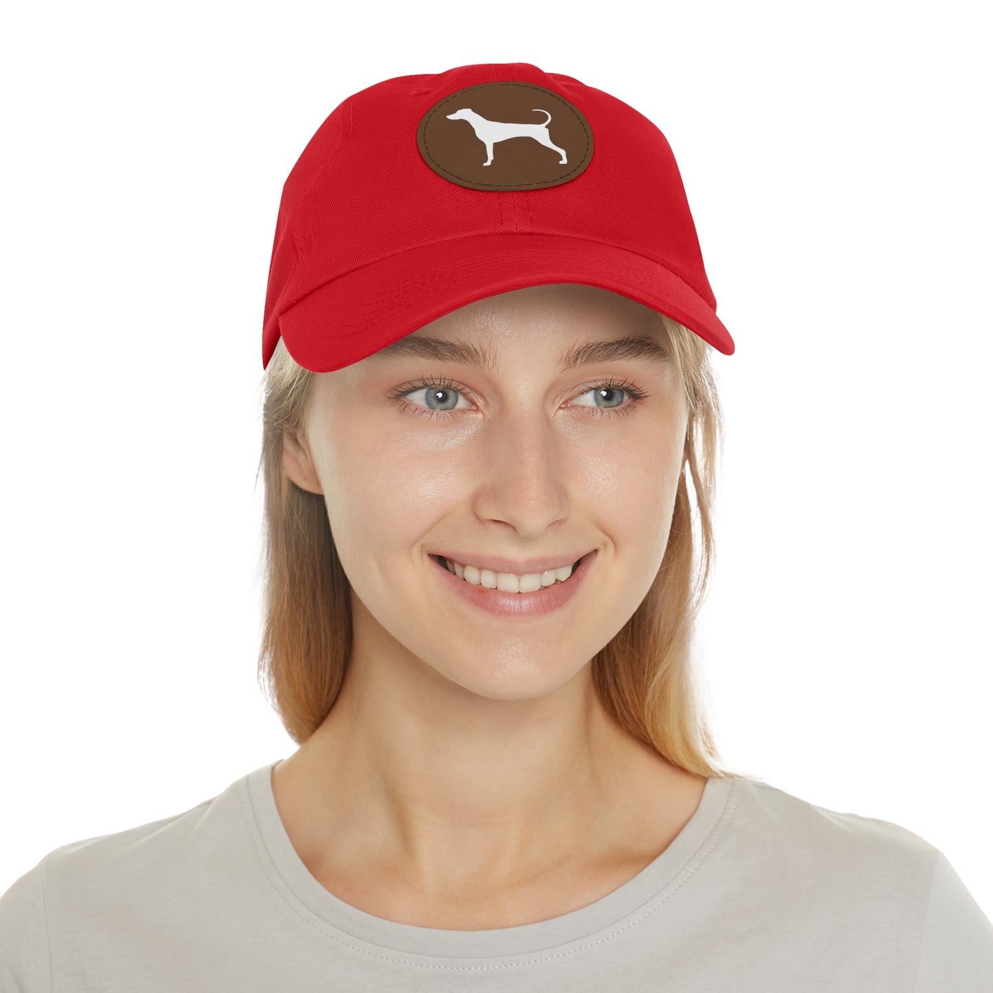 N 7 Dad Hat with Leather Patch (Round)