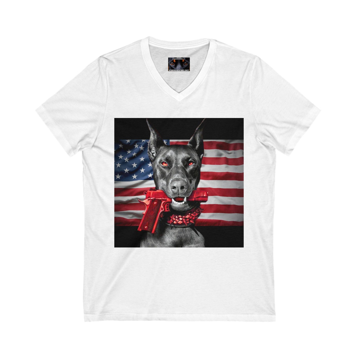 USA 1 Private Label Unisex Jersey Short Sleeve V-Neck Tee