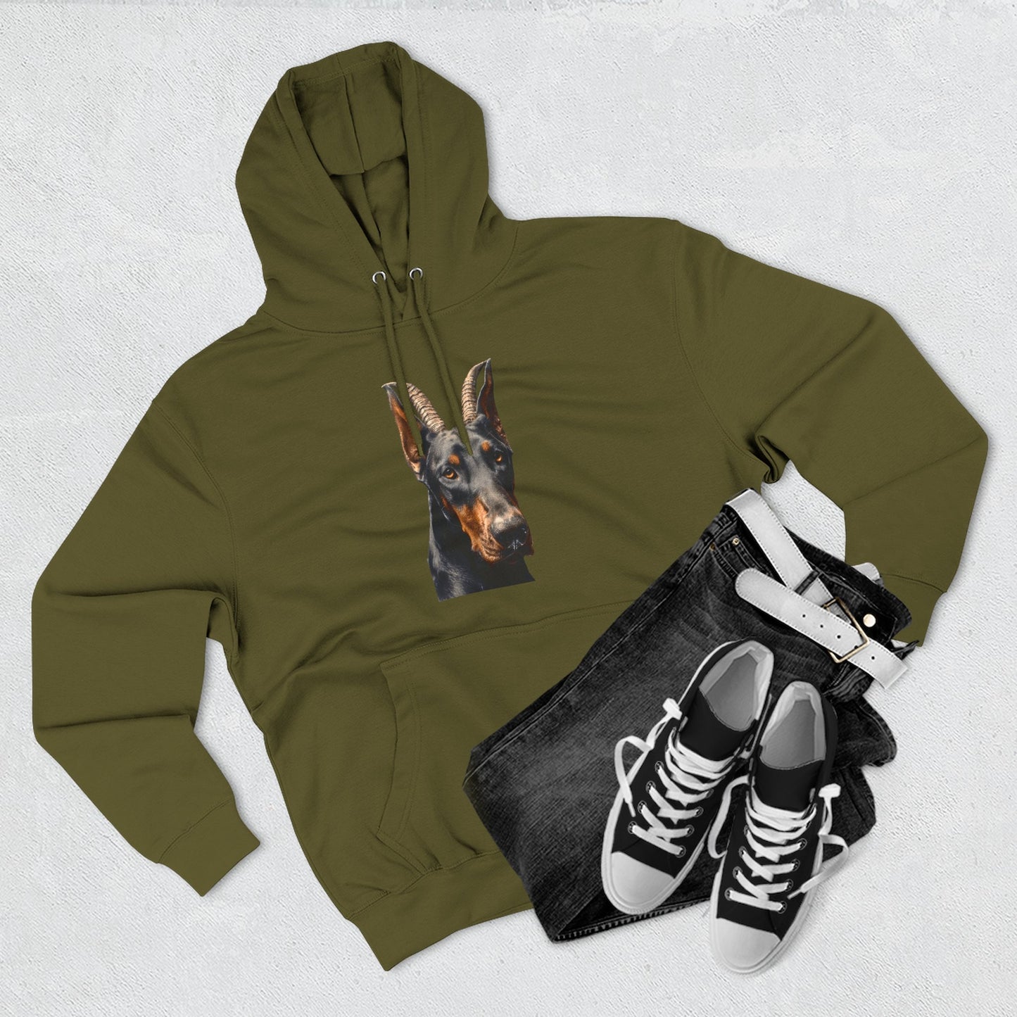 Doberman Goat 2 Fleece Hoodie