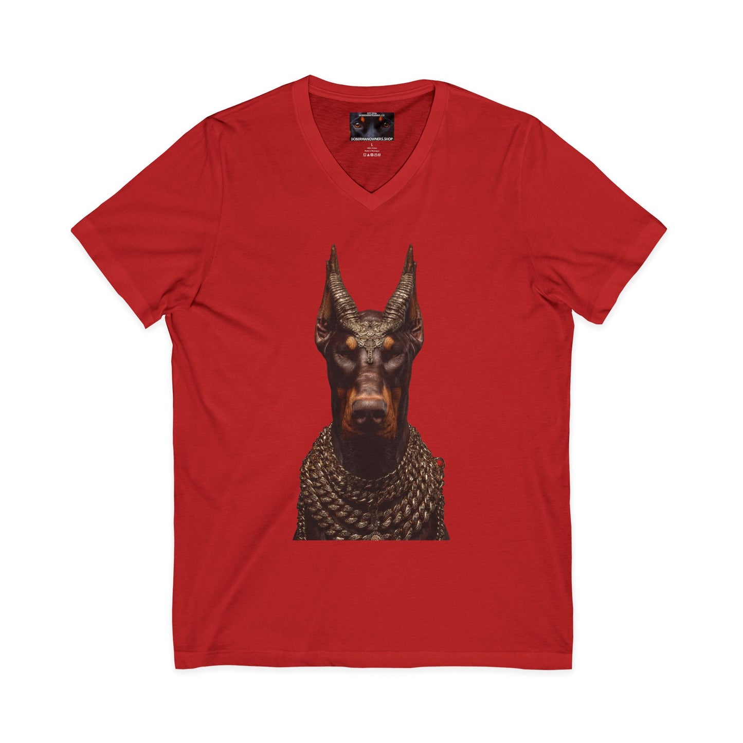 Doberman Goat 4 Private Label Unisex Jersey Short Sleeve V-Neck Tee