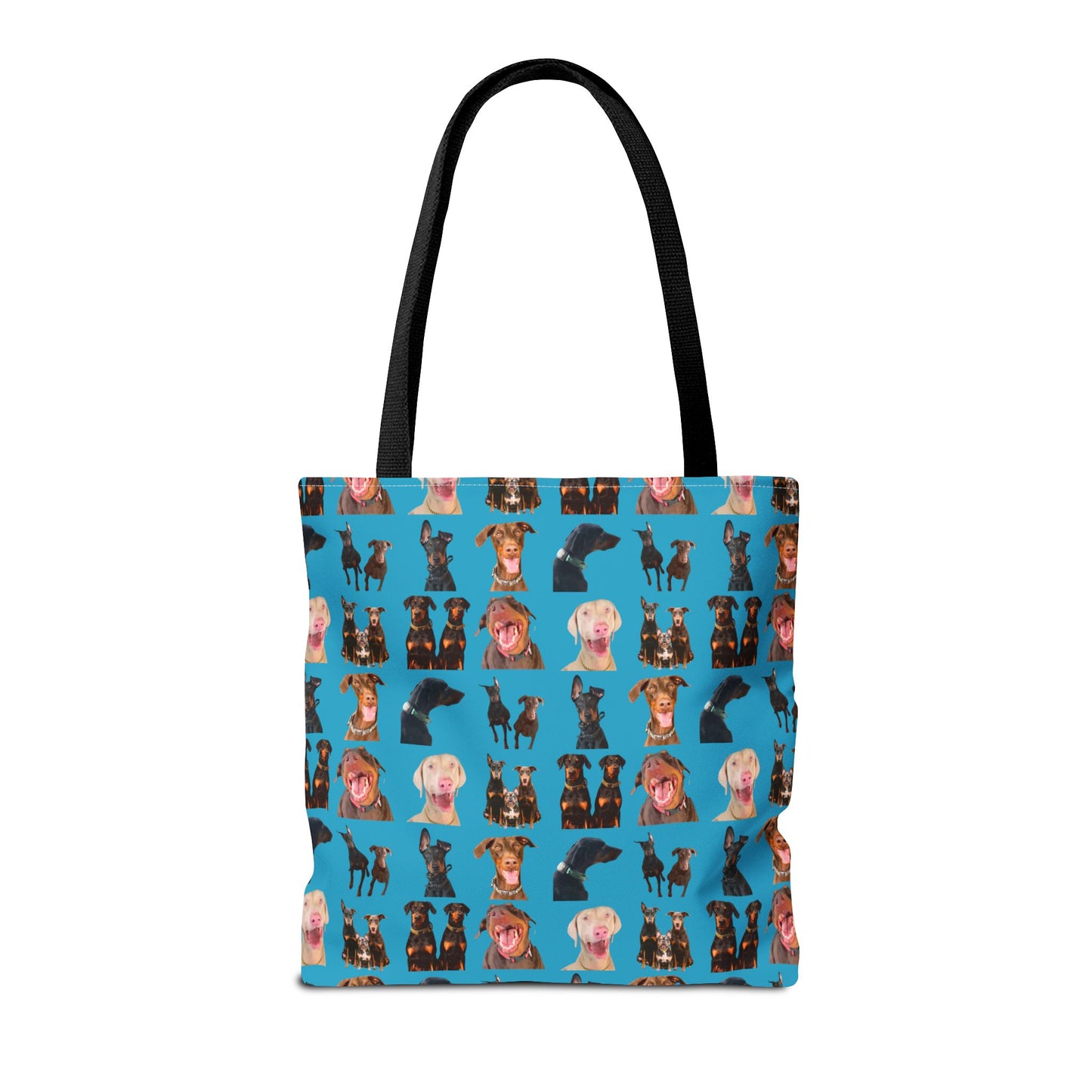 Edition 9 Doberman Model Pattern Turquoise Tote Bag