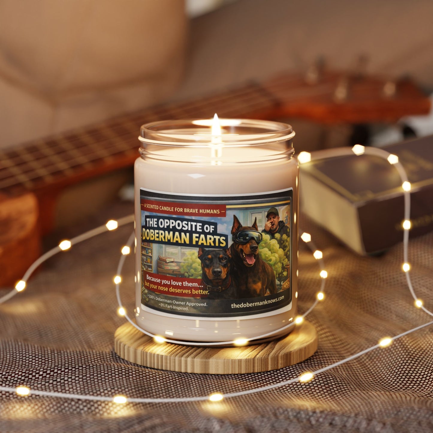 The Opposite of Doberman Farts Scented Soy Candle — 9oz Funny Doberman Lover Gift