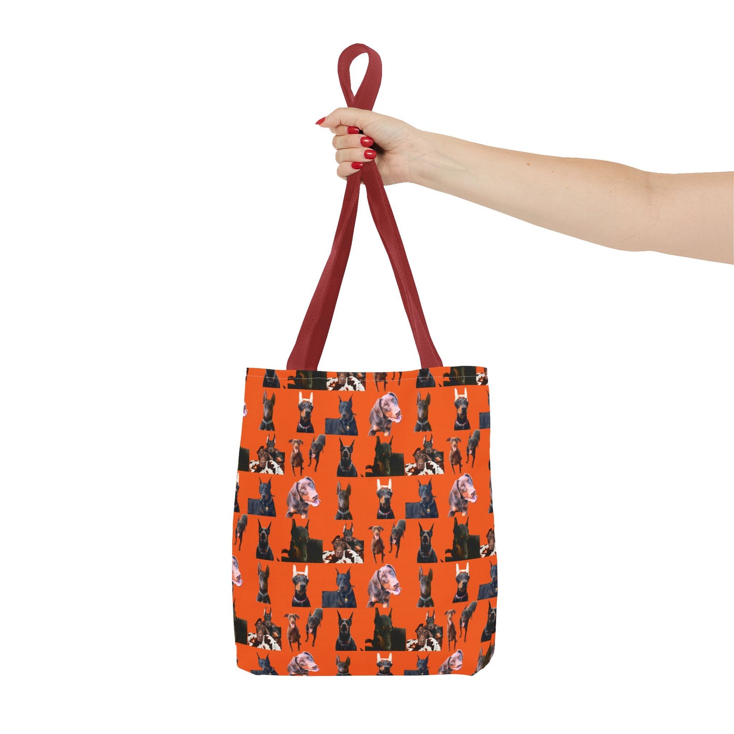 Edition 10 Doberman Model Pattern Orange Tote Bag