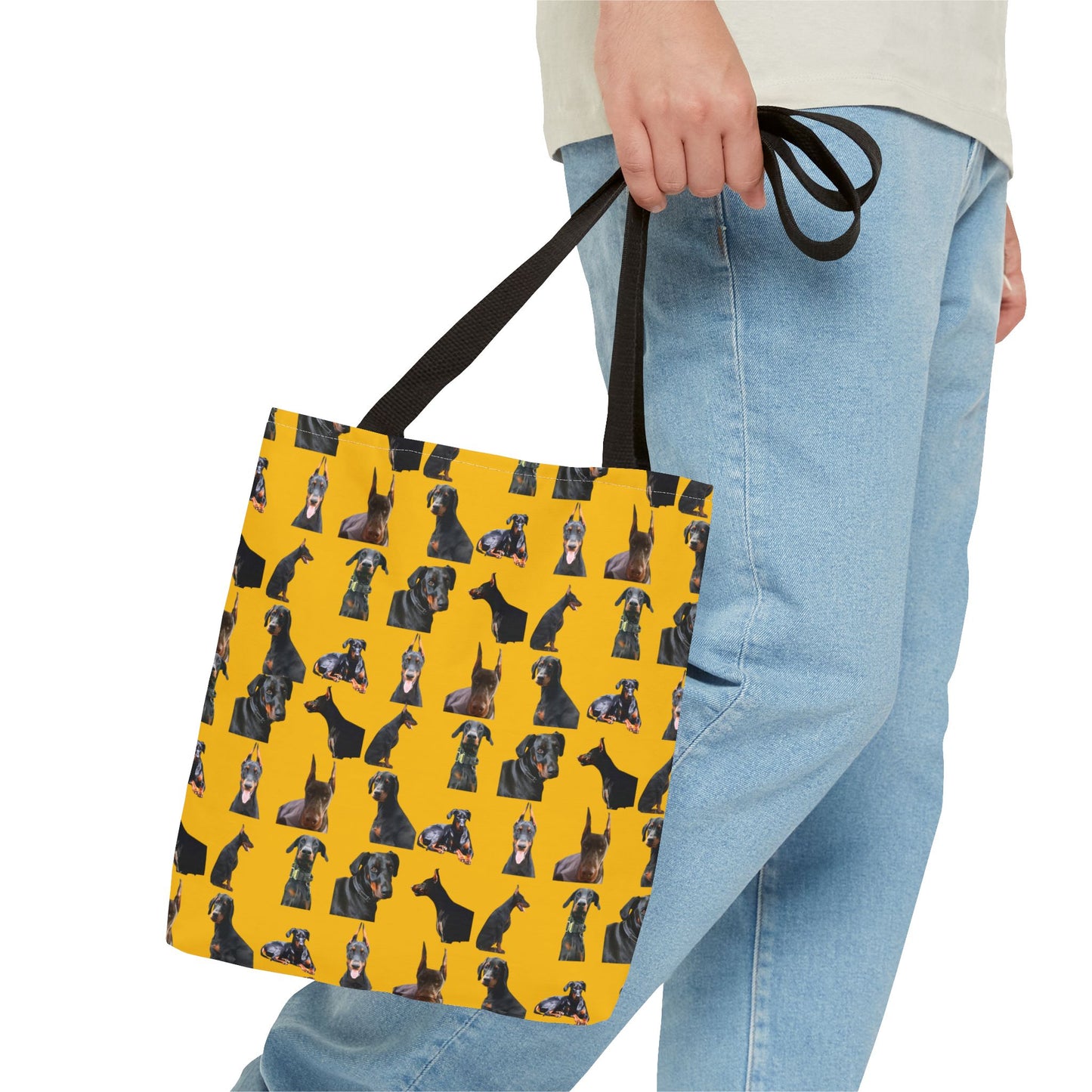 Edition 6 Doberman Model Pattern Yellow Tote Bag
