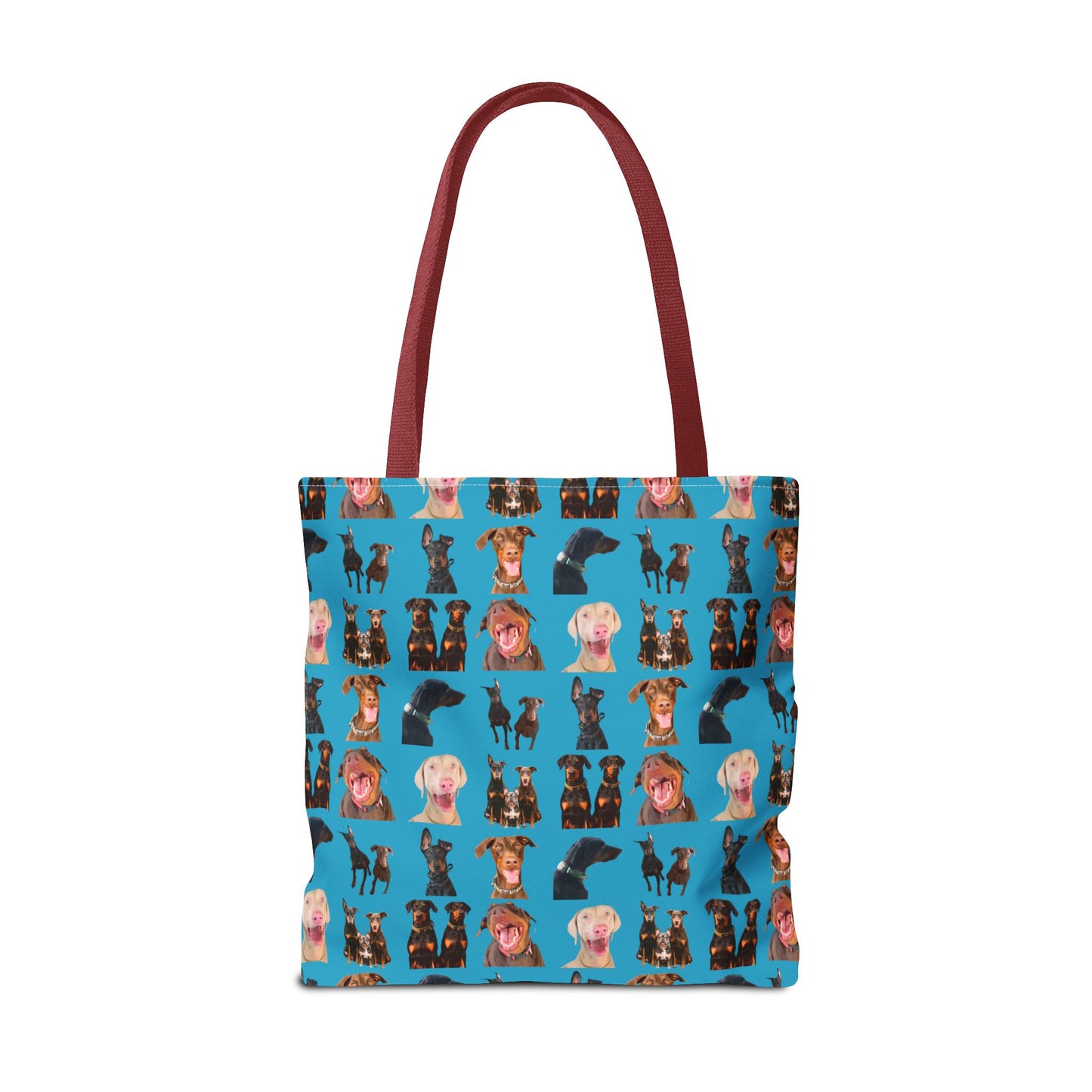 Edition 9 Doberman Model Pattern Turquoise Tote Bag