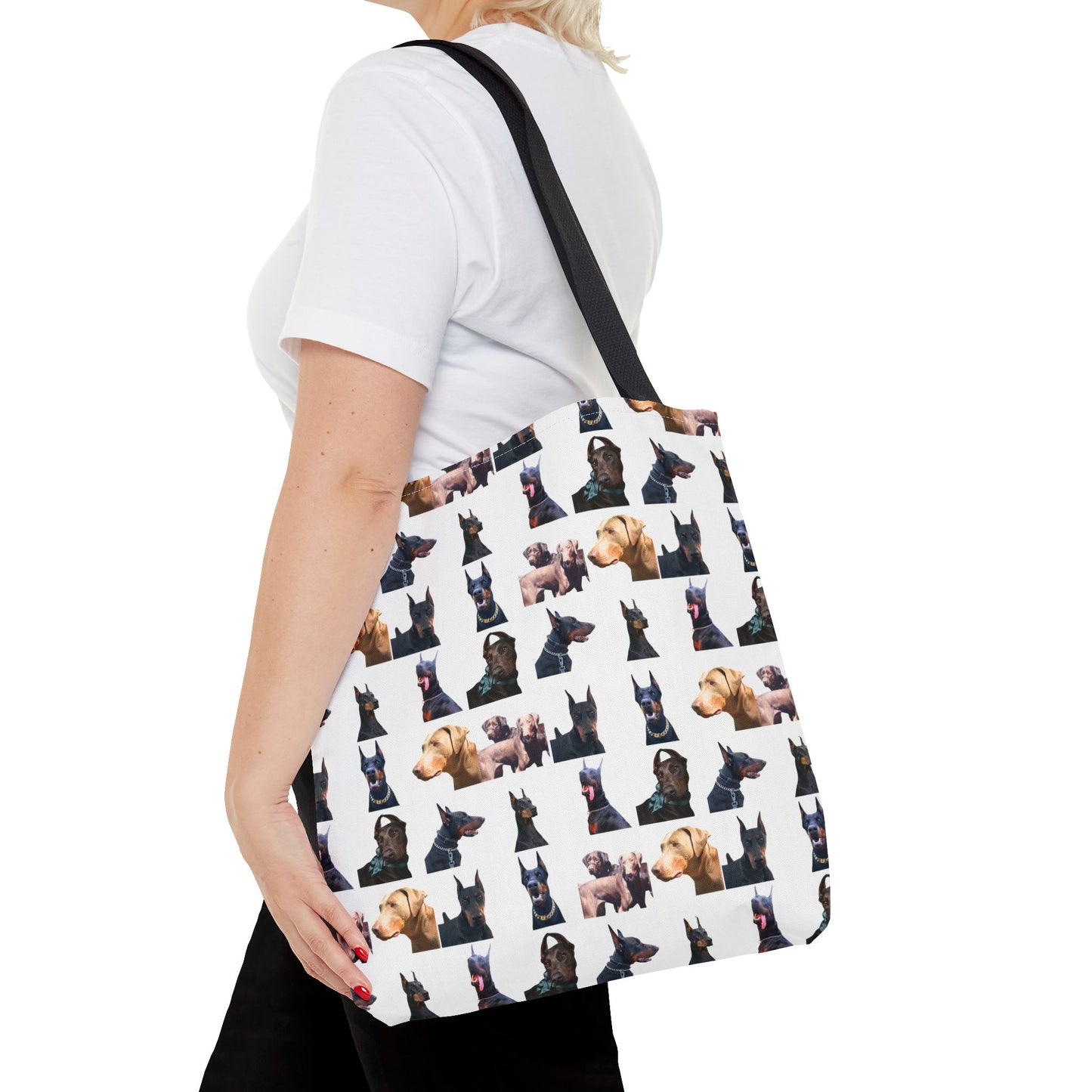 Edition 8 Doberman Model Pattern White Tote Bag
