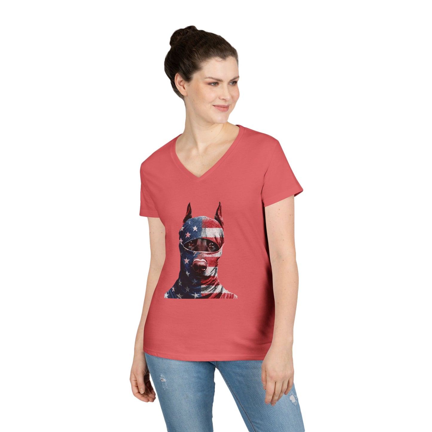 Doberman 2 V-Neck Tee Shirt for Women