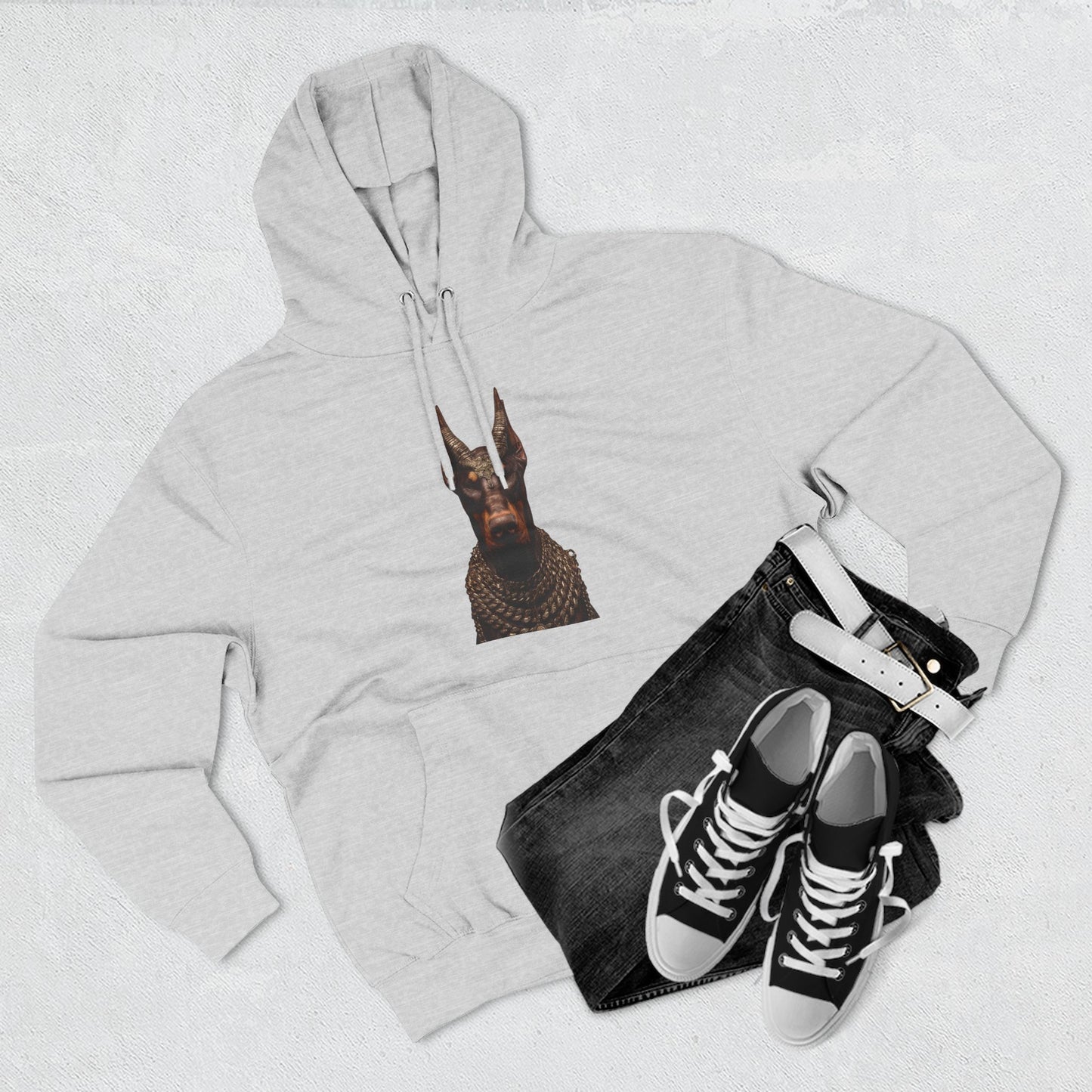 Doberman Goat 4 Fleece Hoodie