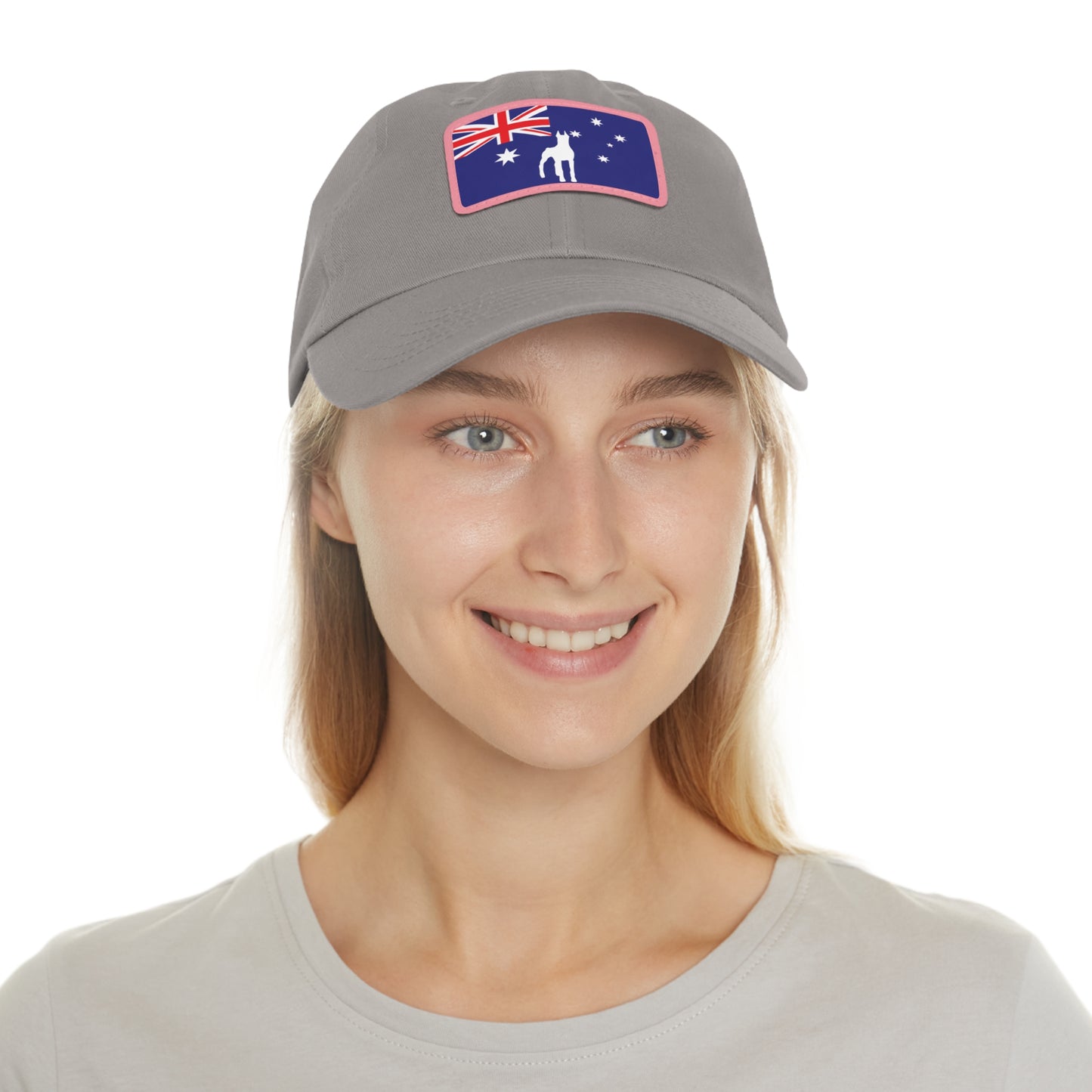 Doberman Australia Protect 1 Dad Hat with Leather Patch (Rectangle)