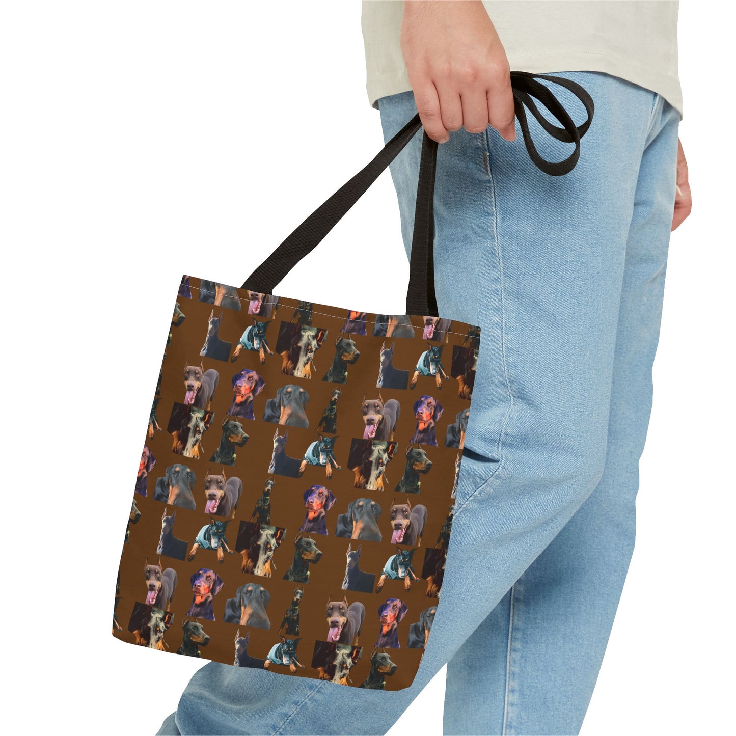 Edition 3 Doberman Model Pattern Brown Tote Bag