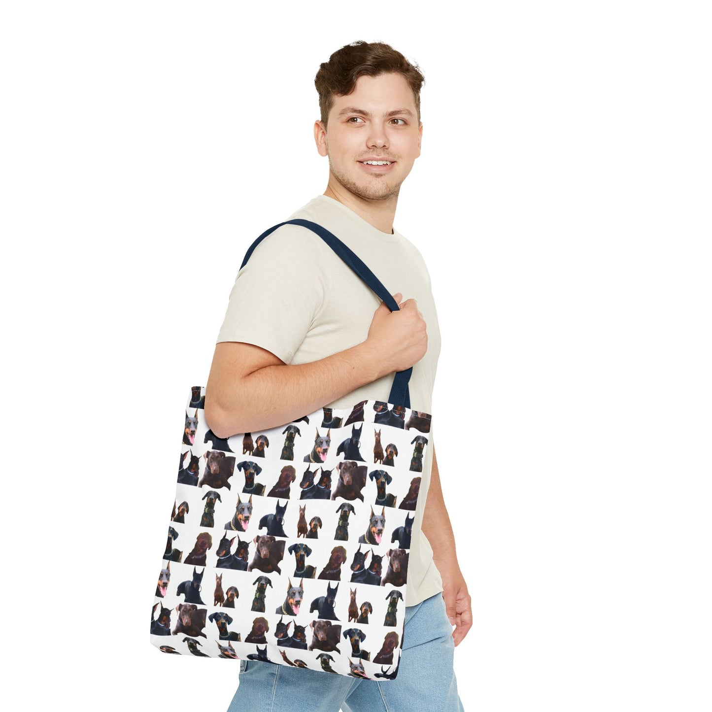 Edition 5 Doberman Model Pattern White Tote Bag