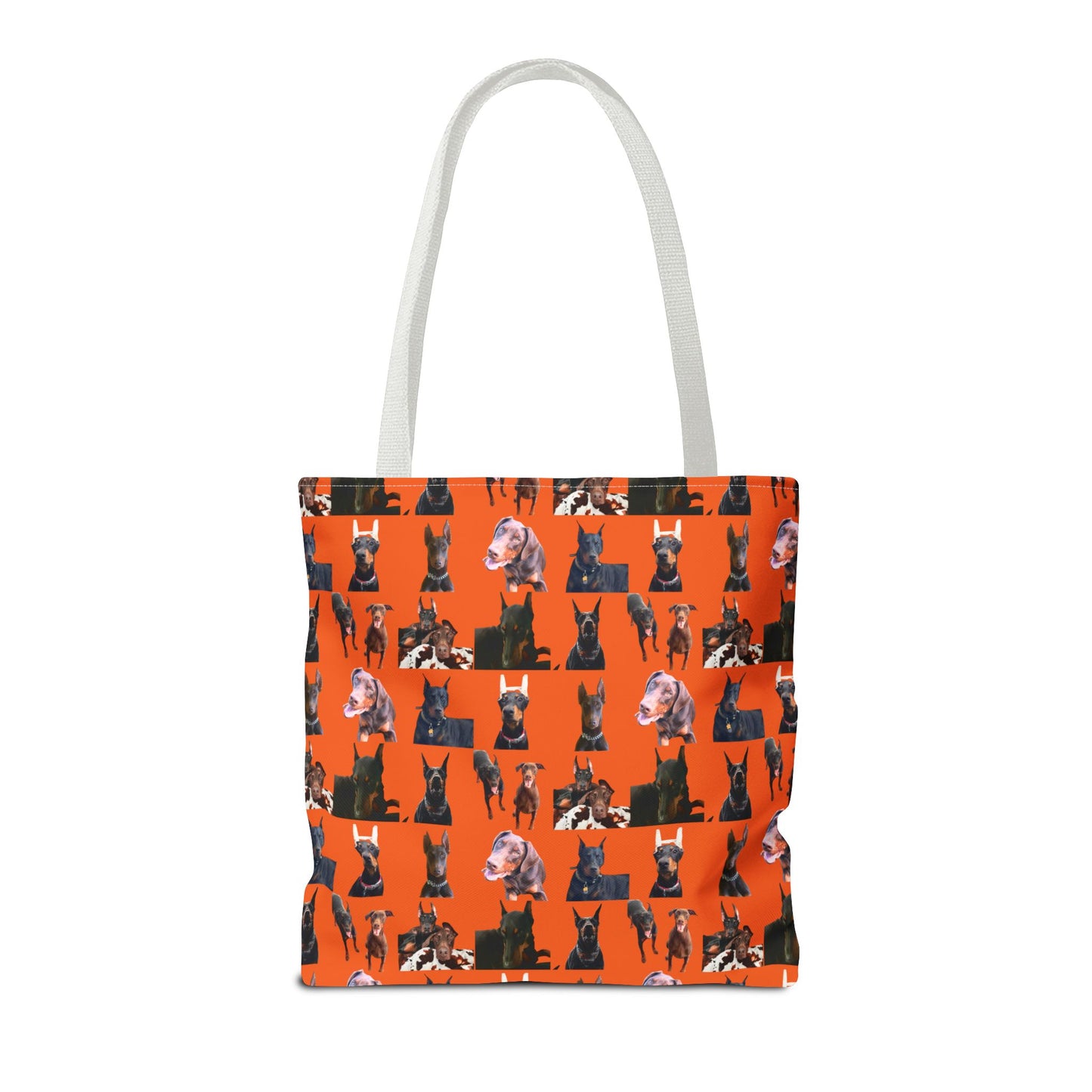 Edition 10 Doberman Model Pattern Orange Tote Bag