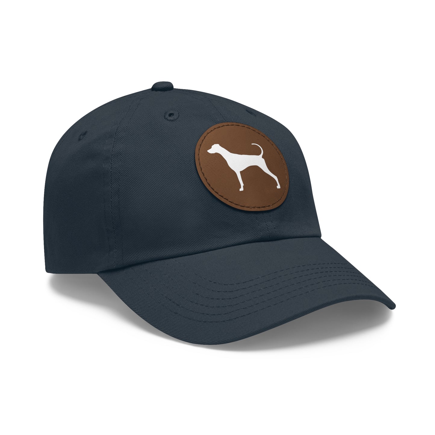 N 7 Dad Hat with Leather Patch (Round)