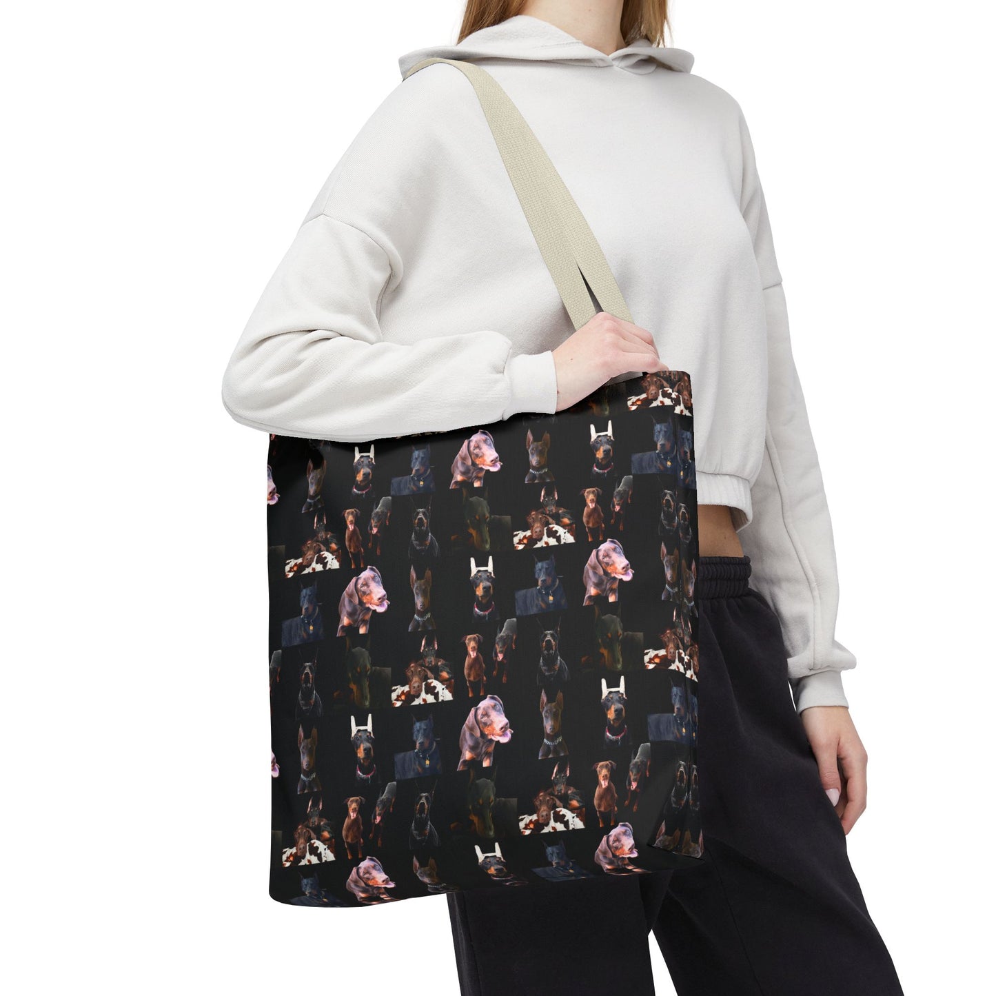 Edition 10 Doberman Model Pattern Black Tote Bag
