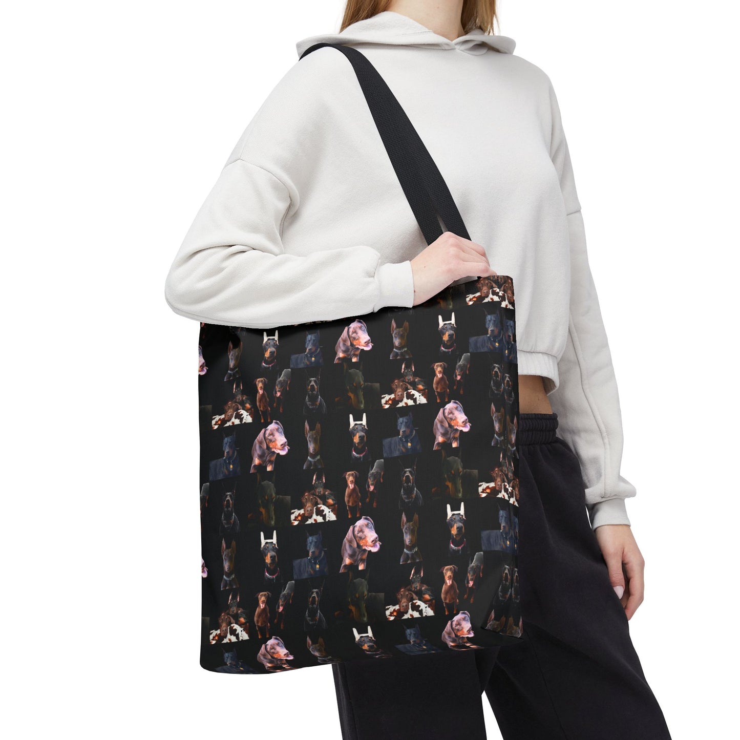 Edition 10 Doberman Model Pattern Black Tote Bag