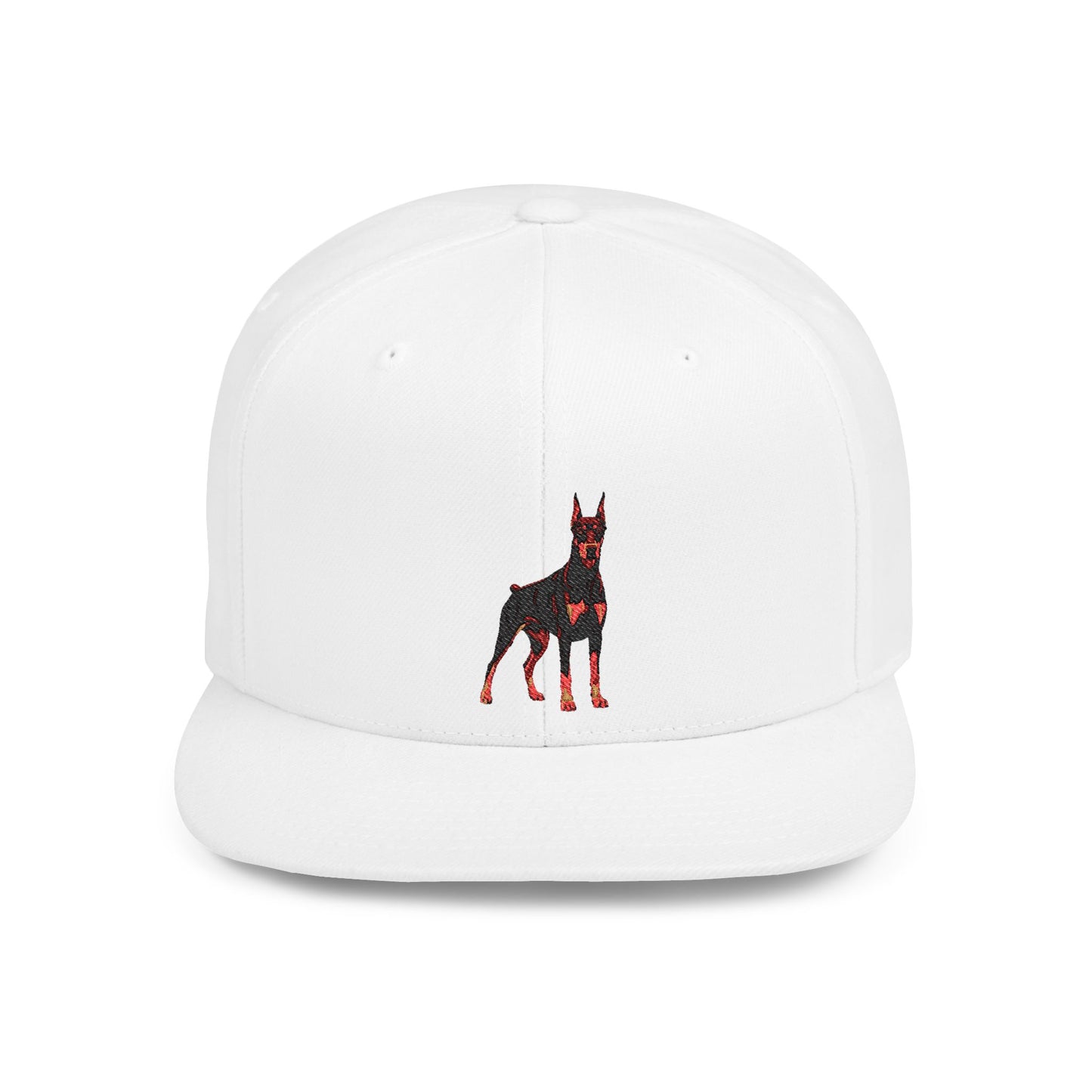 Doberman 6 Embroidered Flat Bill Snapback