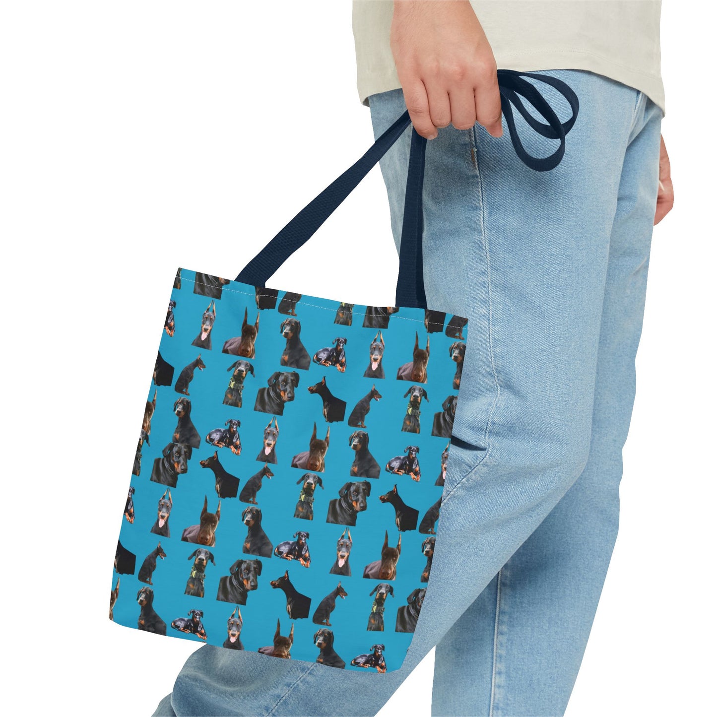 Edition 6 Doberman Model Pattern Turquoise Tote Bag