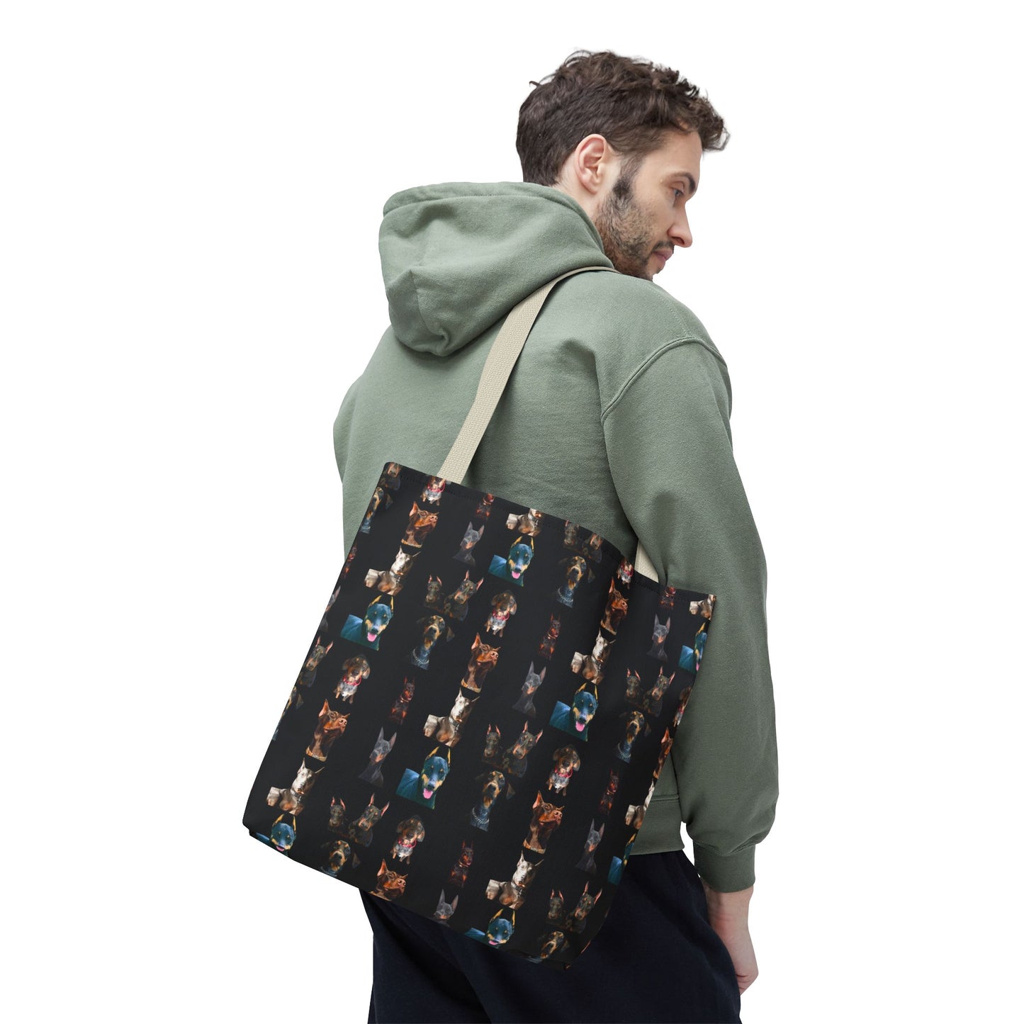 Edition 4 Doberman Model Pattern Black Tote Bag
