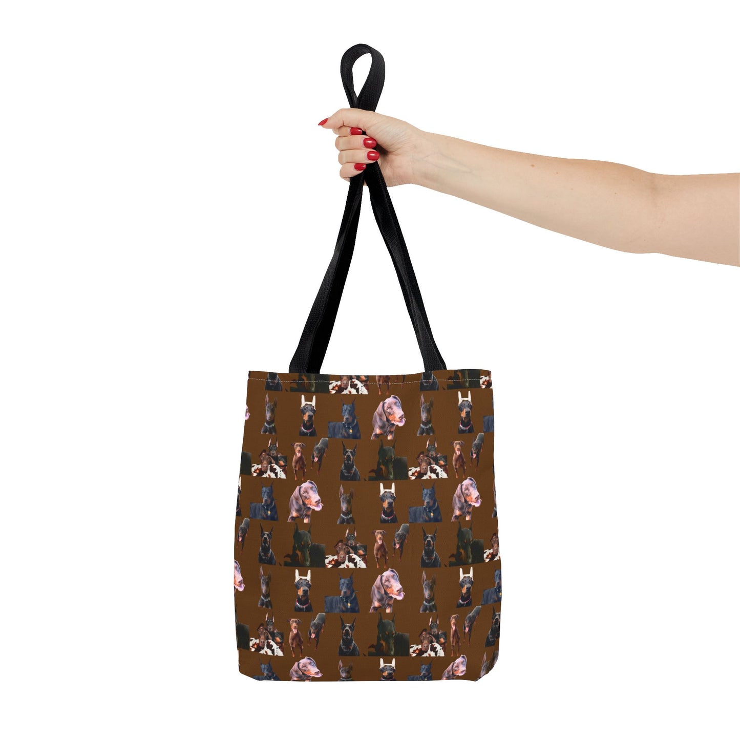 Edition 10 Doberman Model Pattern Brown Tote Bag