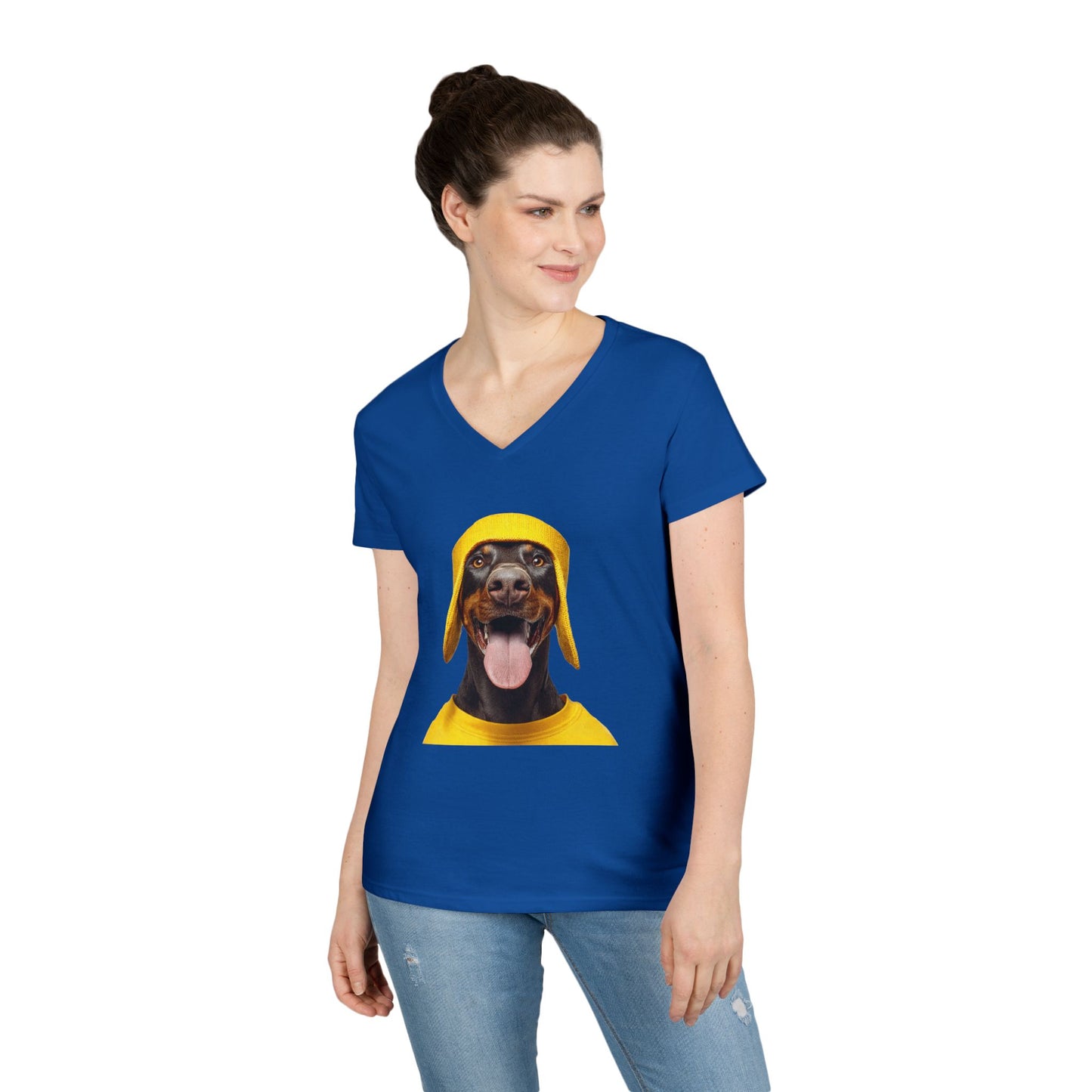 Doberman 3 V-Neck Tee Shirt for Women