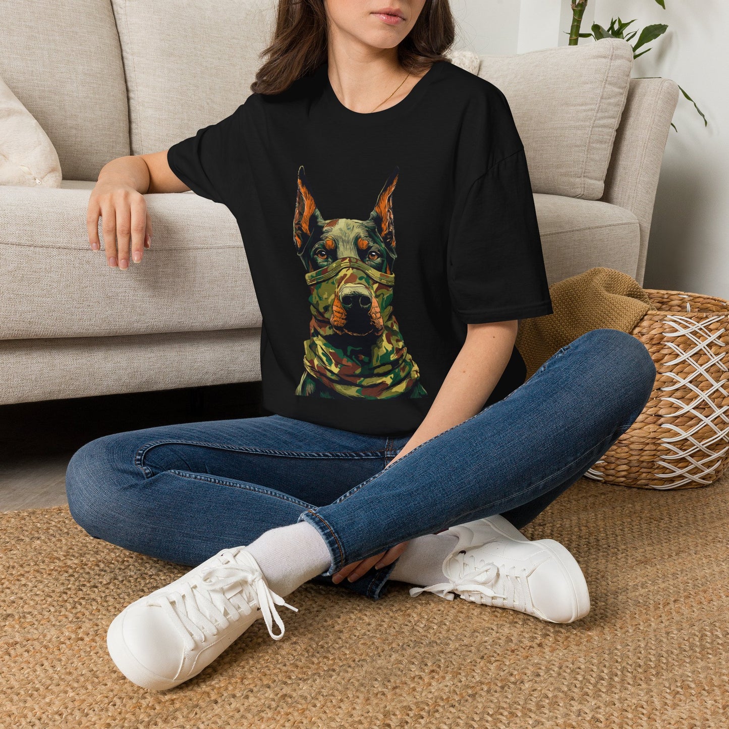 Doberman 4 Portrait T‑Shirt