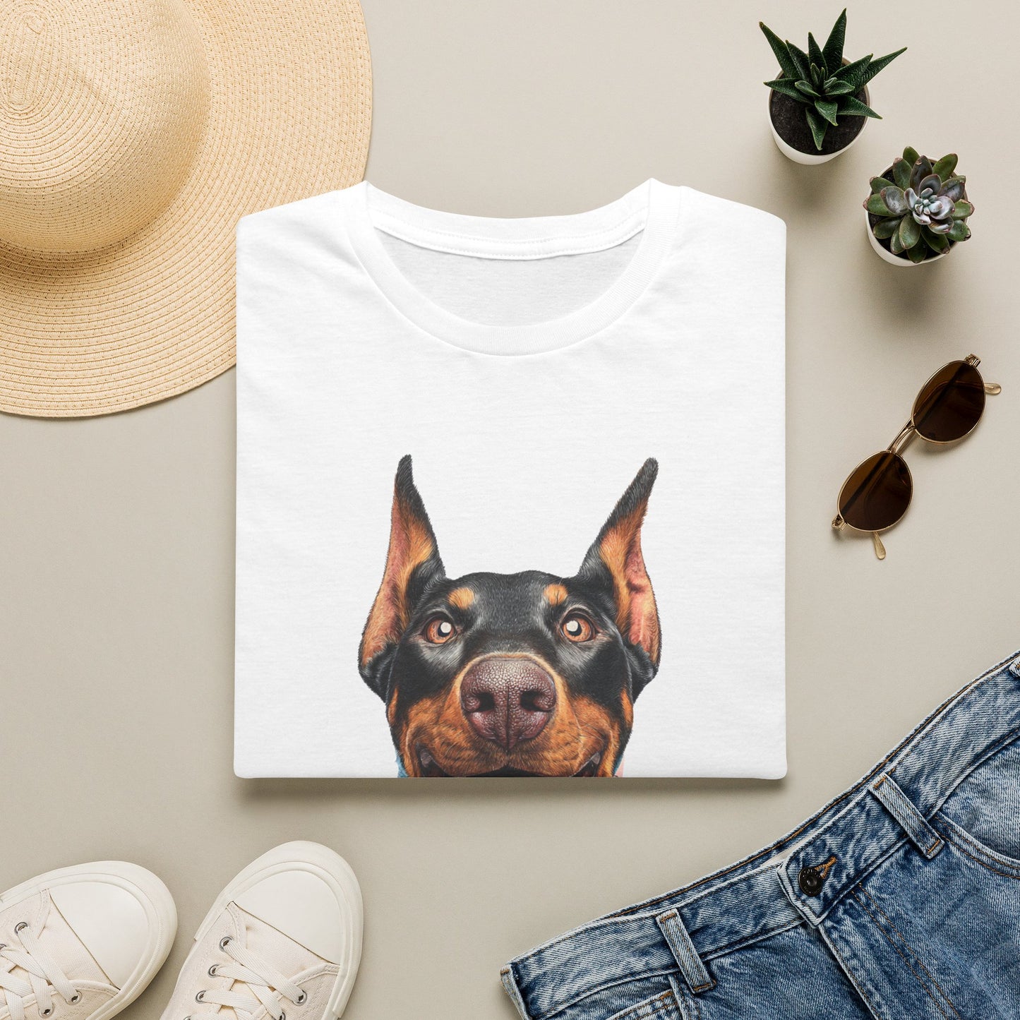 Doberman 1 Portrait T‑Shirt
