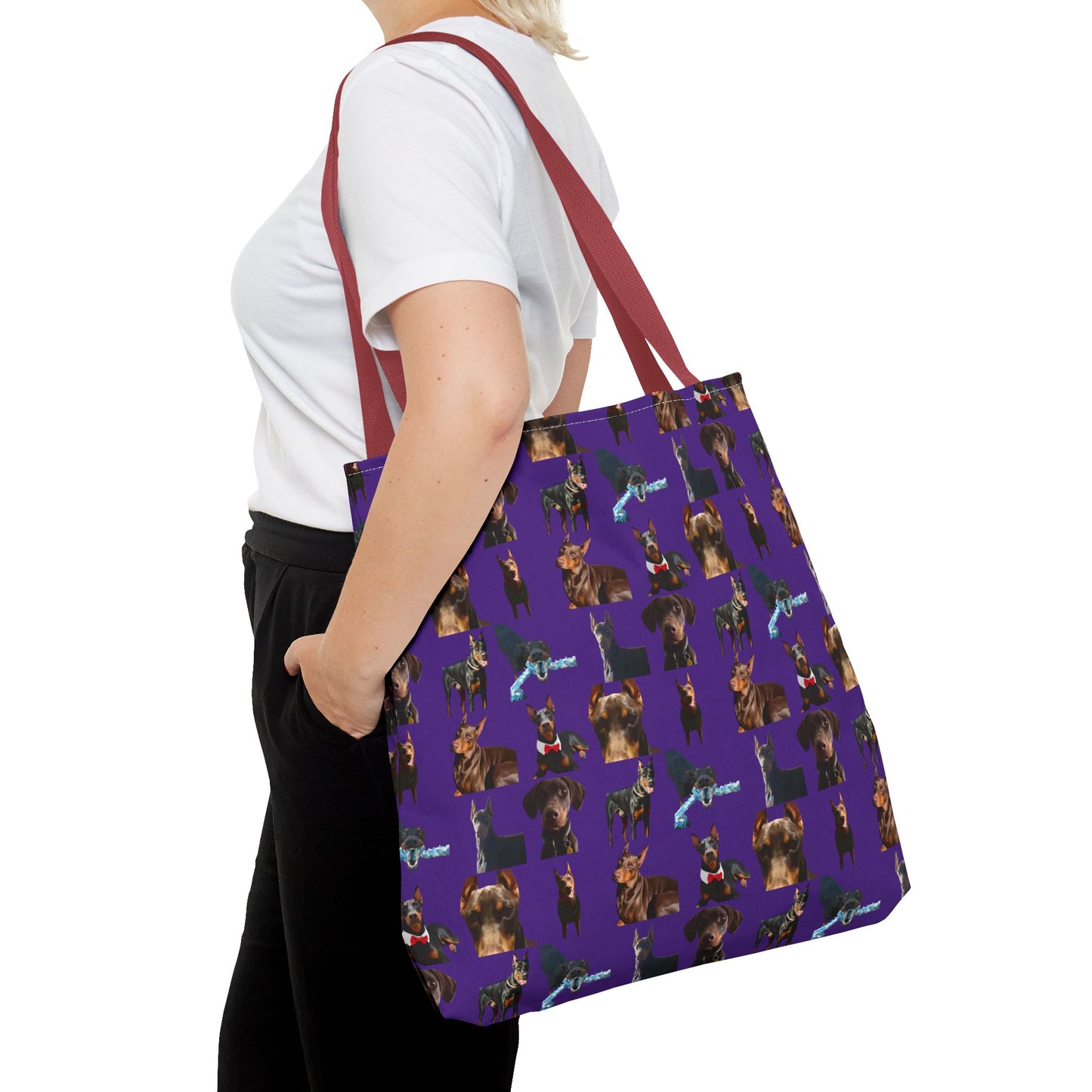Edition 1 Doberman Model Pattern Purple Tote Bag