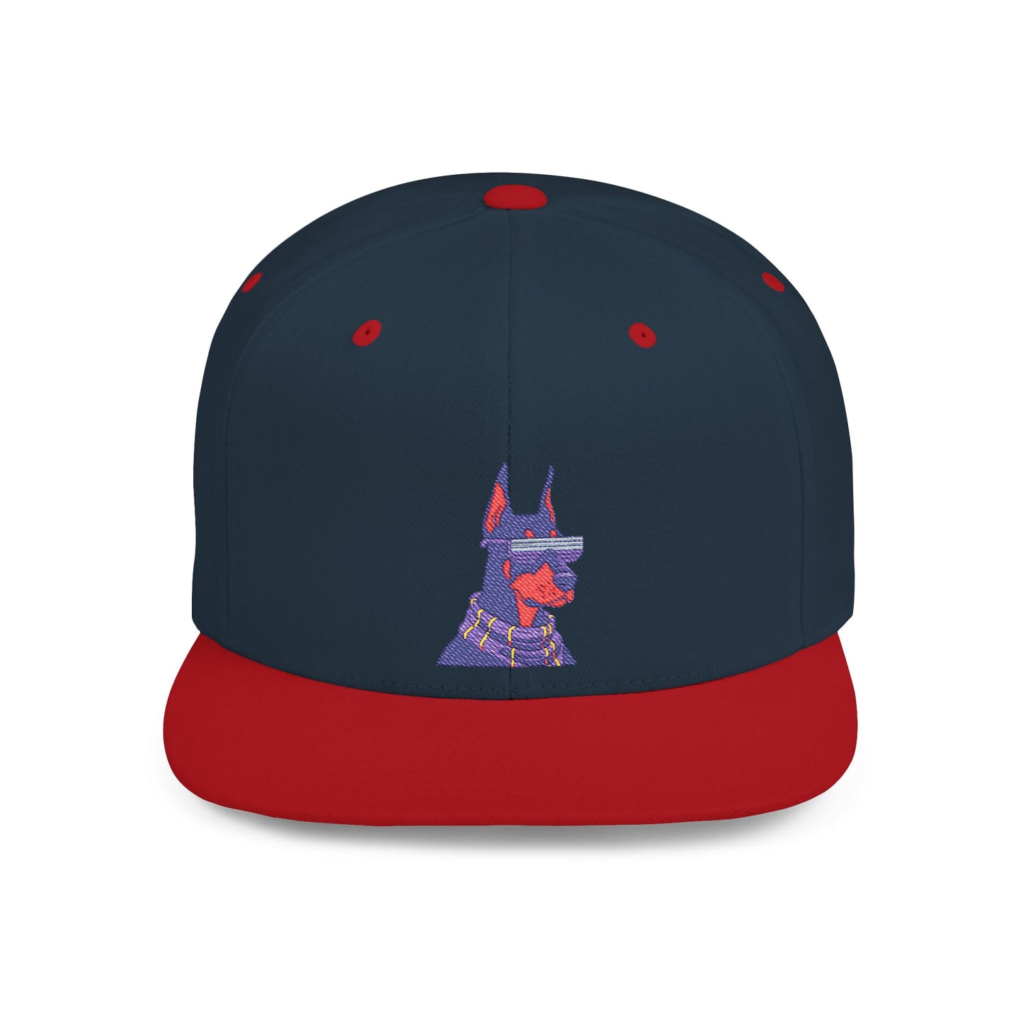 Doberman 2 Embroidered Flat Bill Snapback