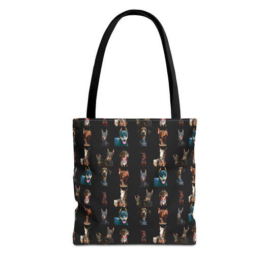Edition 4 Doberman Model Pattern Black Tote Bag