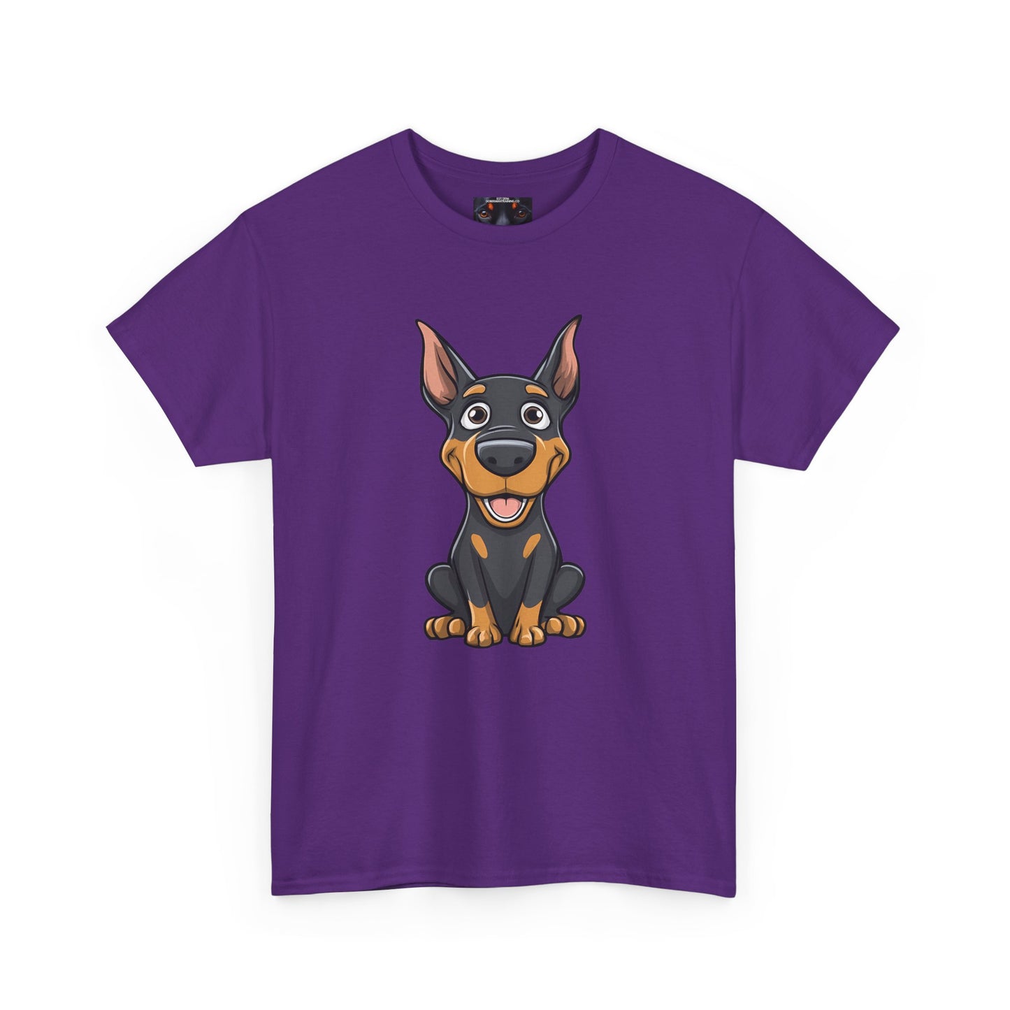 Cartoon Doberman 1 Private Lable Unisex Heavy Cotton Tee