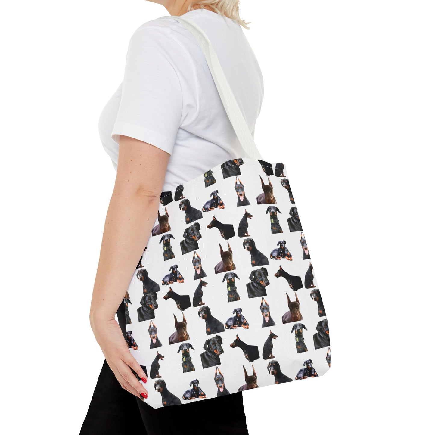 Edition 6 Doberman Model Pattern White Tote Bag