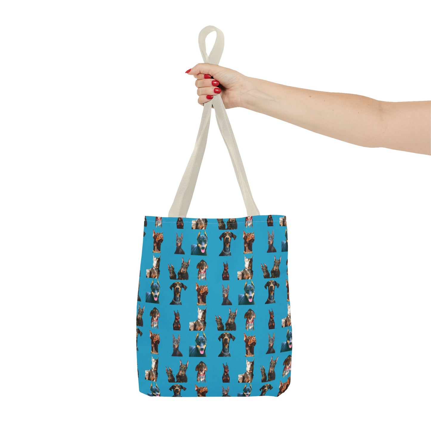 Edition 4 Doberman Model Pattern Turquoise Tote Bag